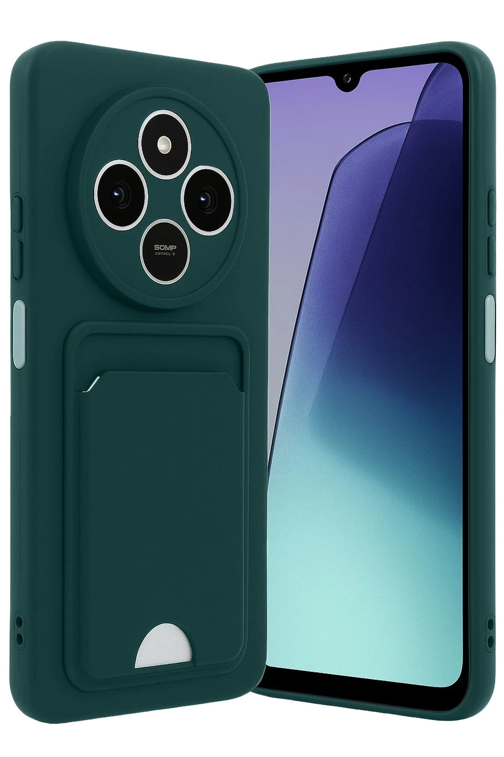Mey İthalat® Redmi 14C Kelvin Kartvizitli Silikon - Koyu Yeşil