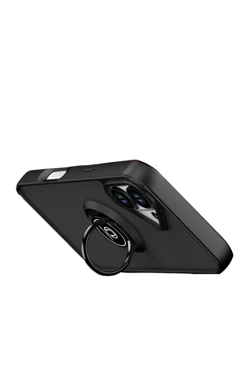 Mey İthalat® iPhone 17 Montreal Yüzüklü Silikon Kapak - Siyah