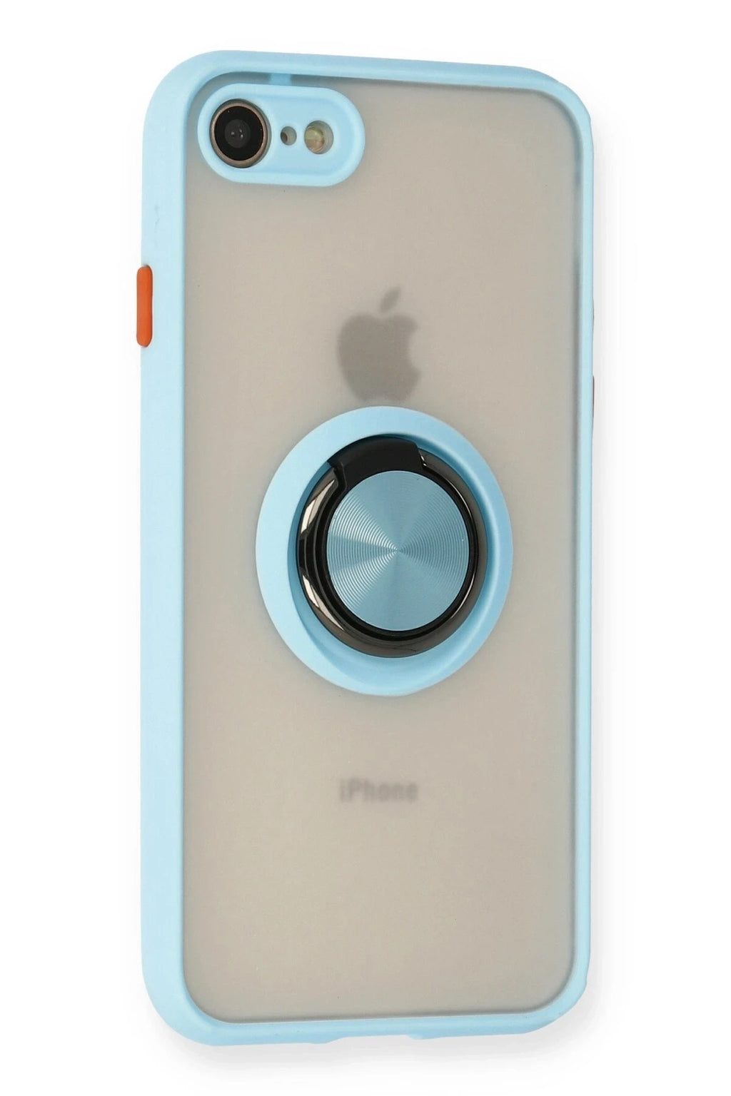 Mey İthalat® iPhone 7 Kılıf Montreal Yüzüklü Silikon Kapak - Buz Mavi