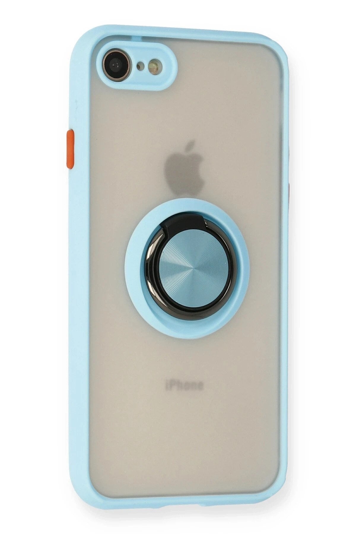 Mey İthalat® iPhone 7 Kılıf Montreal Yüzüklü Silikon Kapak - Buz Mavi
