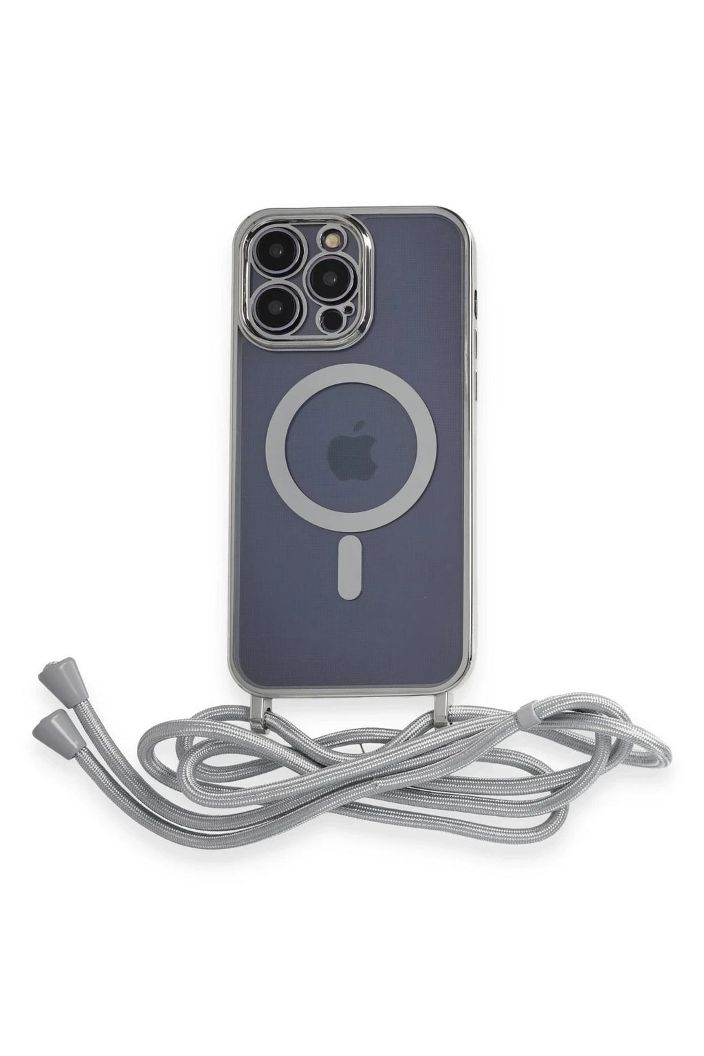 Mey İthalat® iPhone 12 Pro Kılıf Divo Lazer Askılı Magsafe Kapak - Gümüş