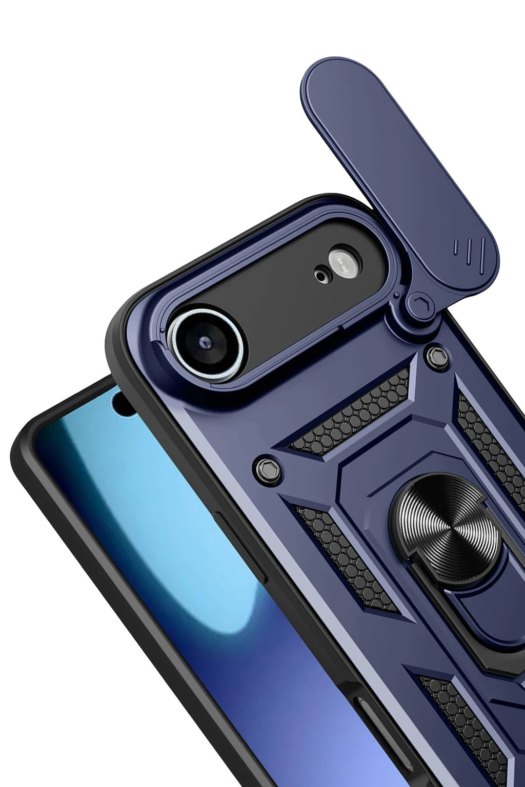 Mey İthalat® iPhone 17 Air Pars Lens Yüzüklü Silikon - Lacivert