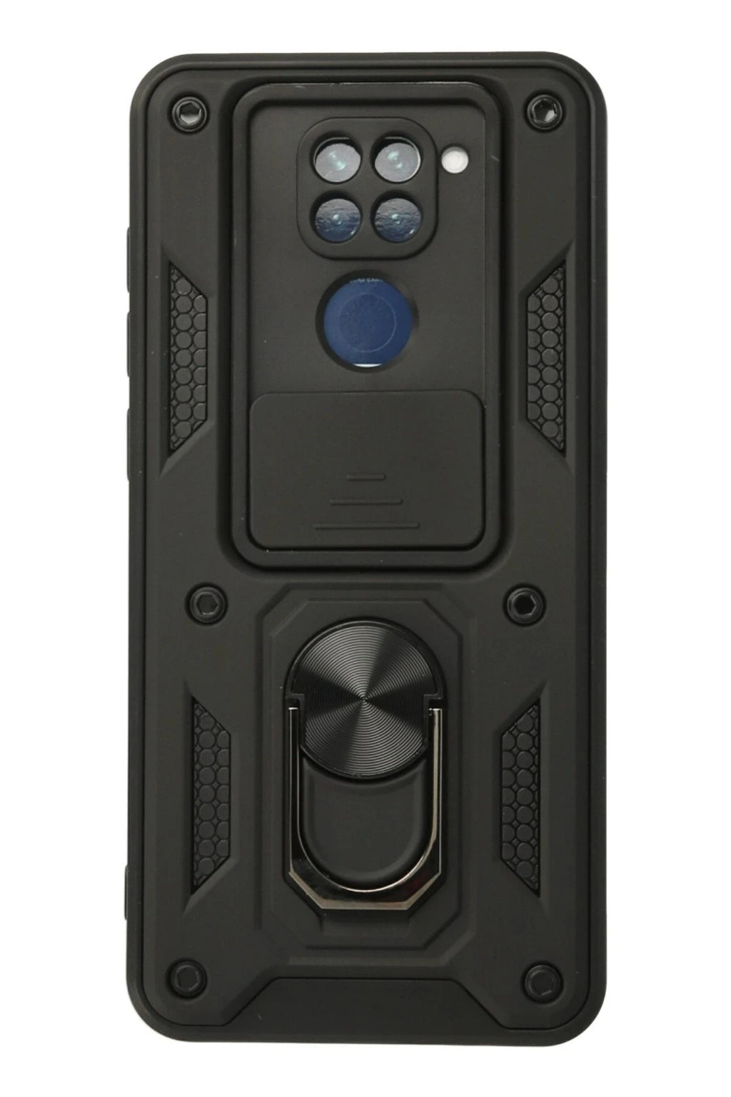 Mey İthalat® Redmi Note 9 Kılıf Pars Lens Yüzüklü Silikon - Siyah
