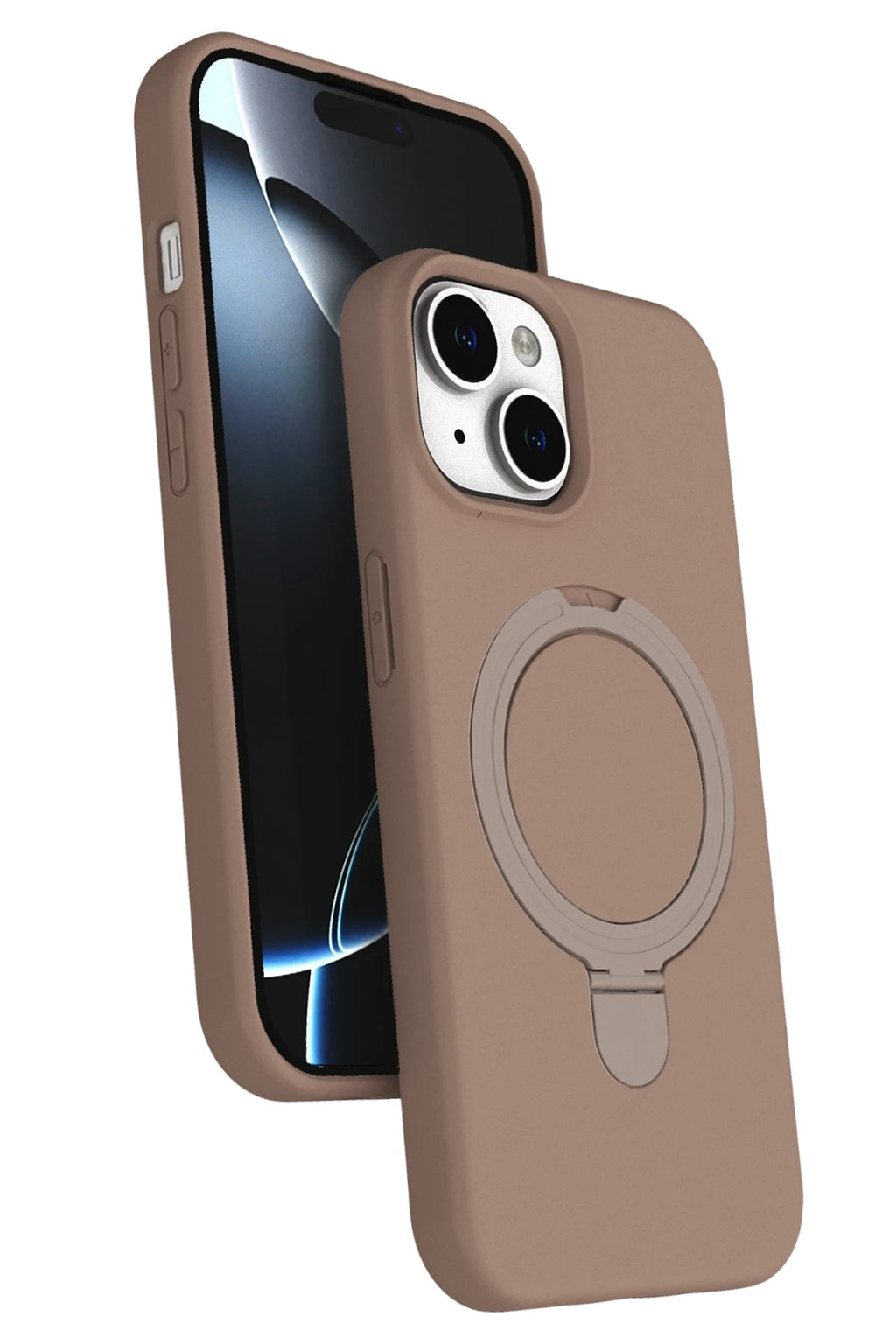 Mey İthalat® iPhone 15 Plus Regal Magsafe Standlı Kapak - Çöl Titanyum