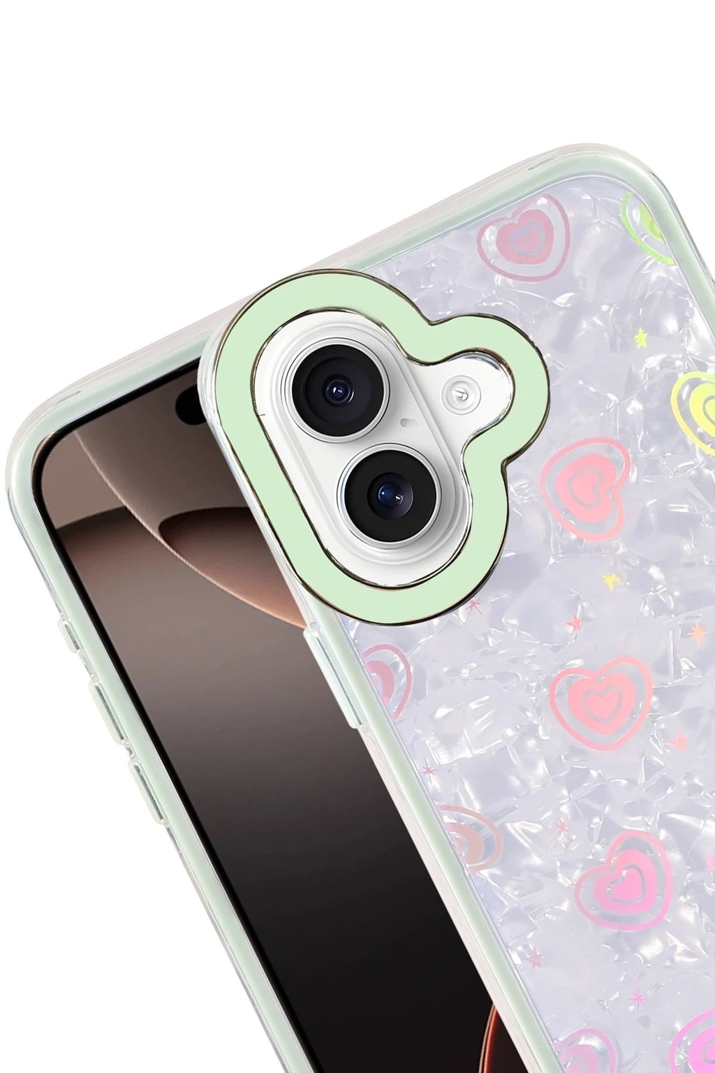 Mey İthalat® iPhone 16 Lumi Desenli Kapak - Yeşil