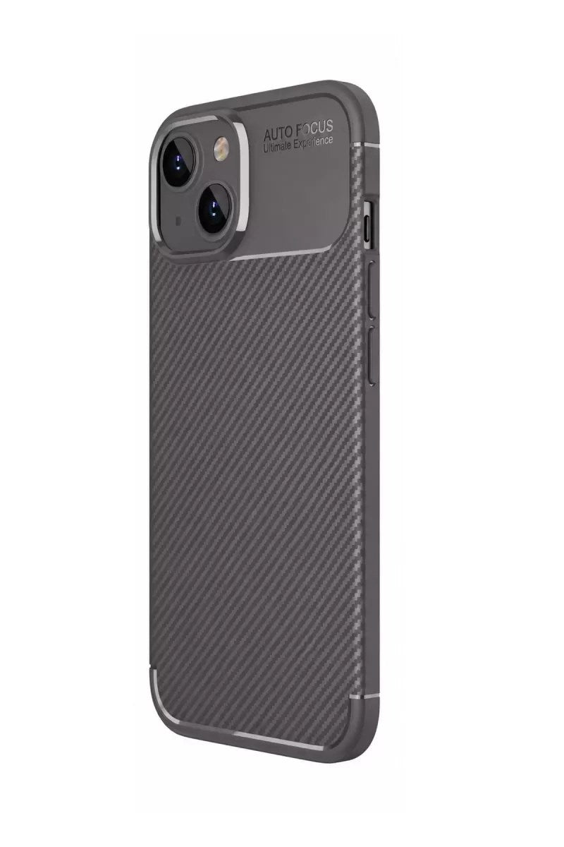Mey İthalat® iPhone 14 Kılıf Auto Focus Karbon Kapak - Gri