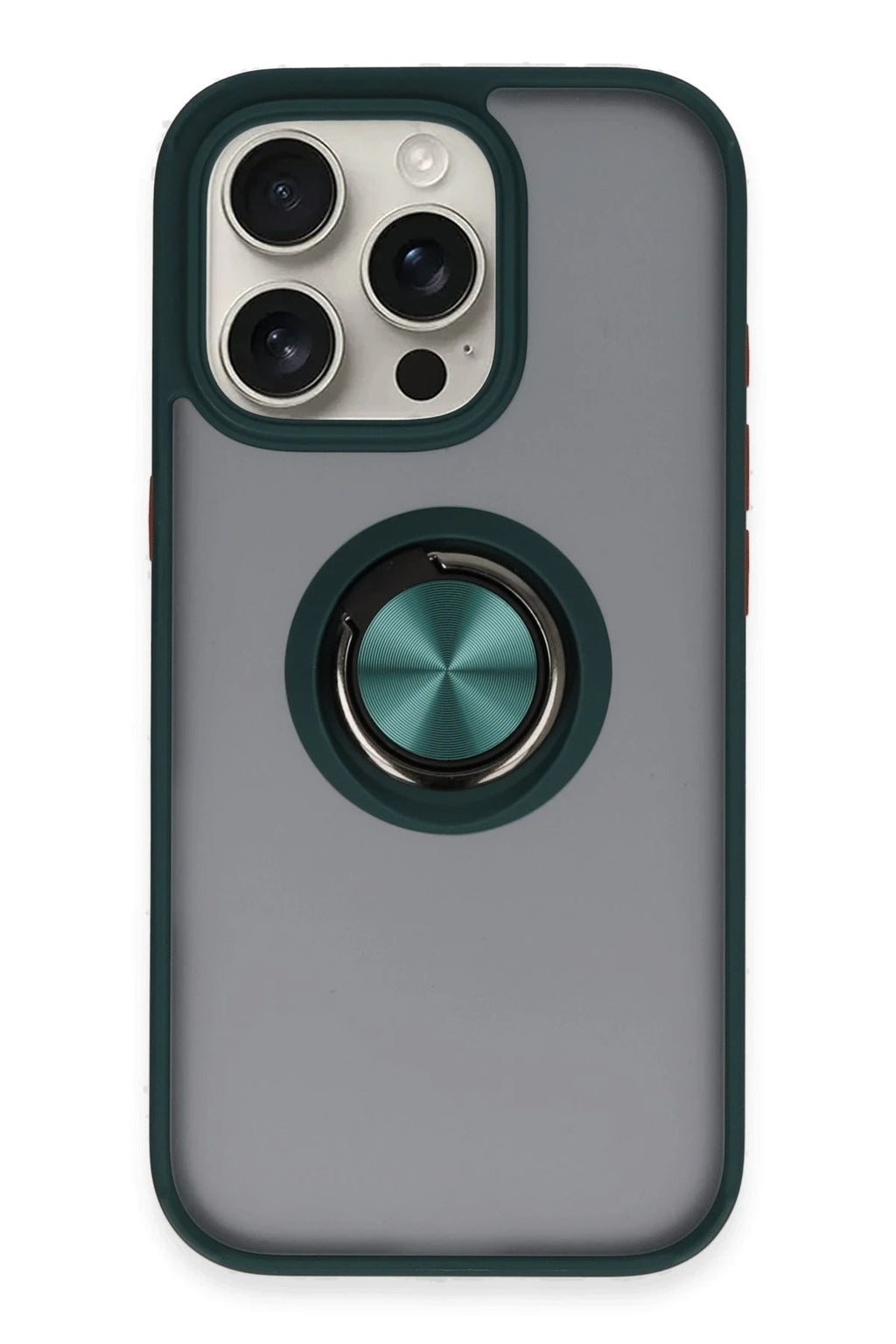 Mey İthalat® iPhone 16 Pro Max Kılıf Montreal Yüzüklü Silikon Kapak - Yeşil