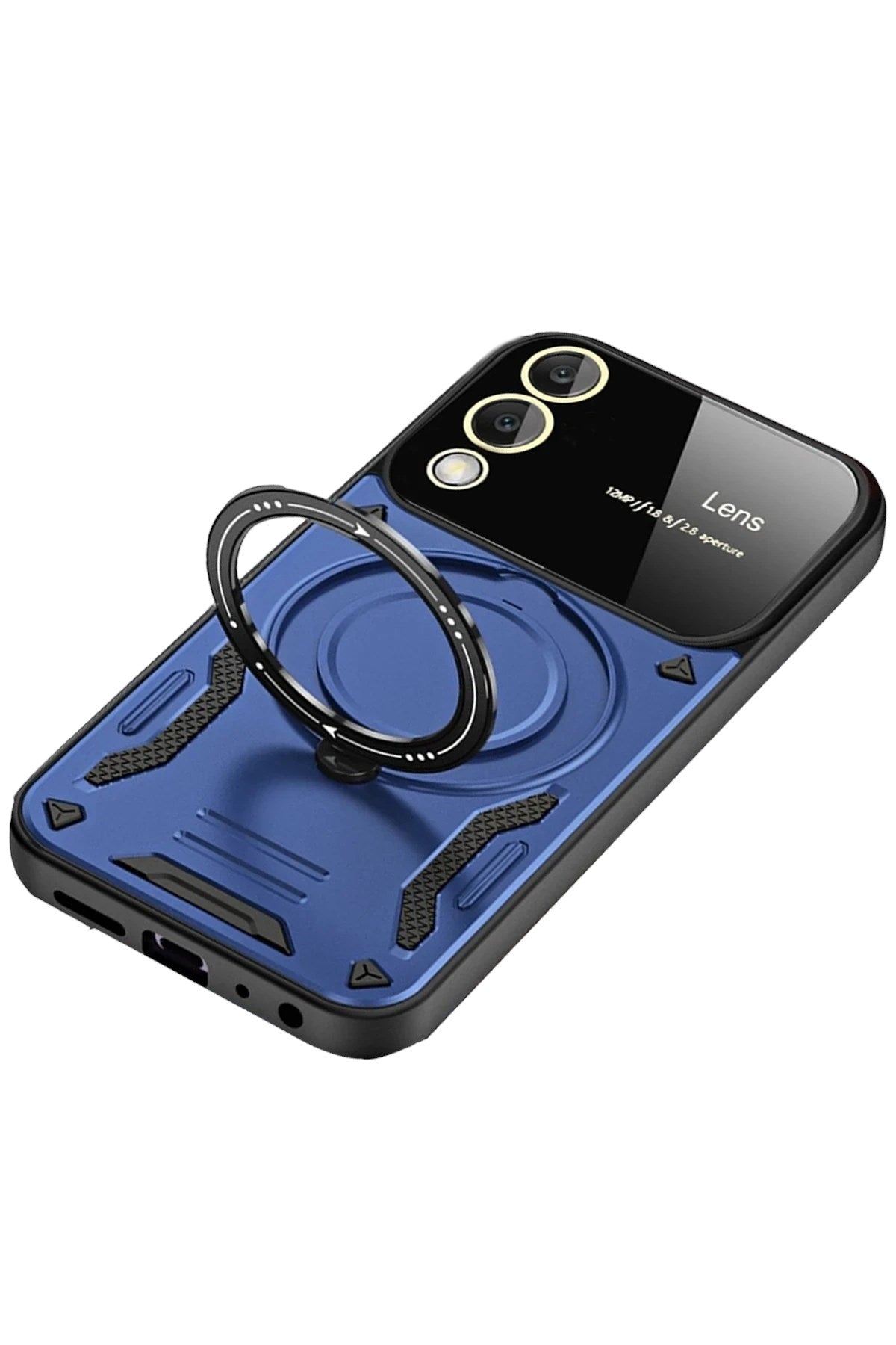 Mey İthalat® Samsung Galaxy S25 Edge Kılıf Joy Lens Standlı Kapak - Lacivert