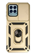 Mey İthalat® Samsung Galaxy M33 Kılıf Pars Lens Yüzüklü Silikon - Gold