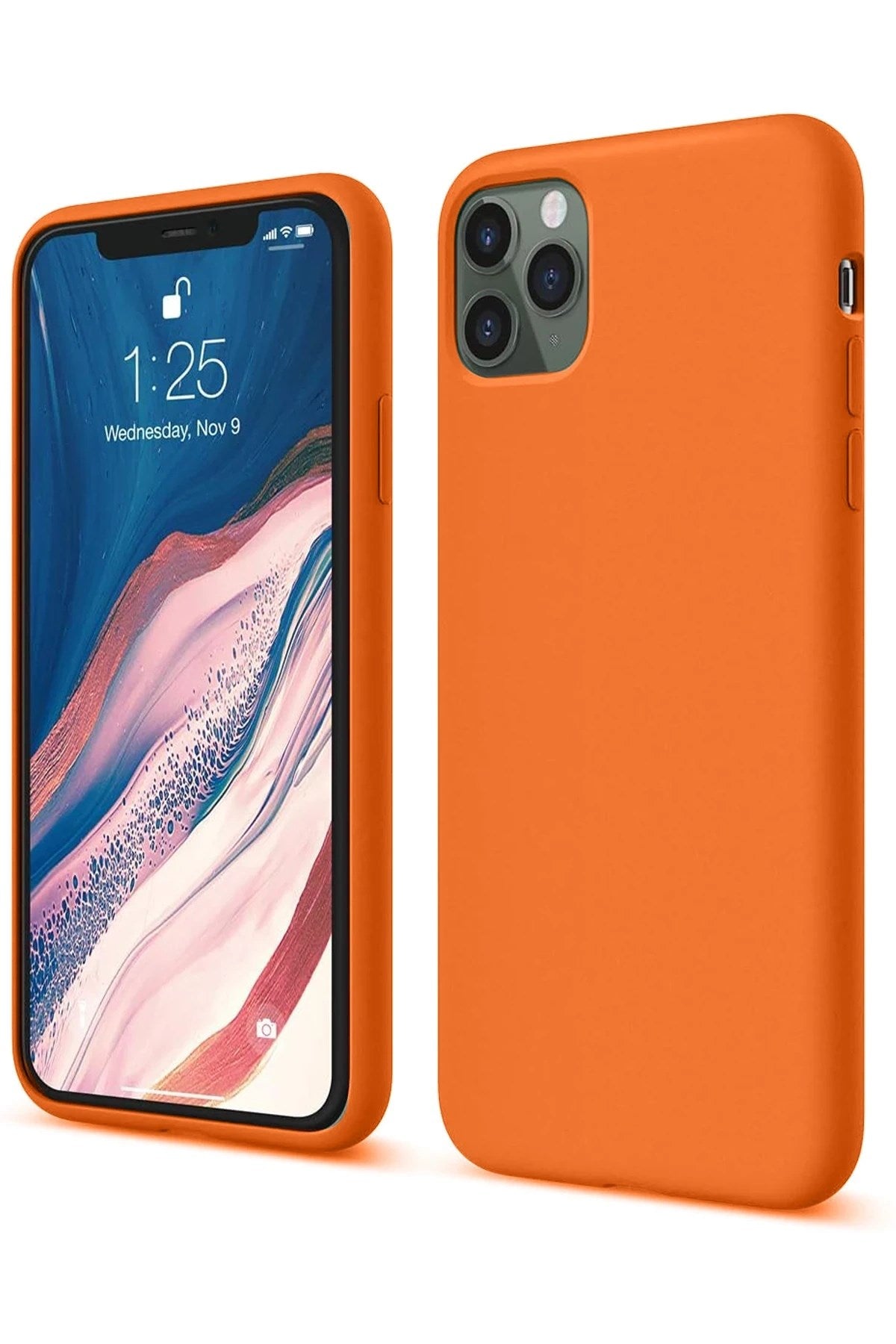 Mey İthalat® iPhone 11 Pro Kılıf First Silikon - Turuncu