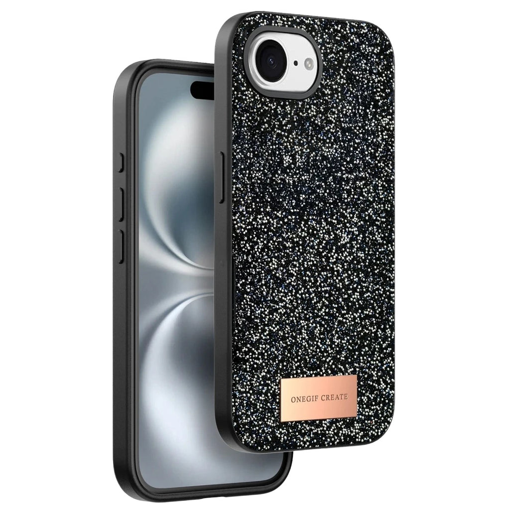 Mey İthalat® iPhone 16E Bright Simli Kapak - Siyah