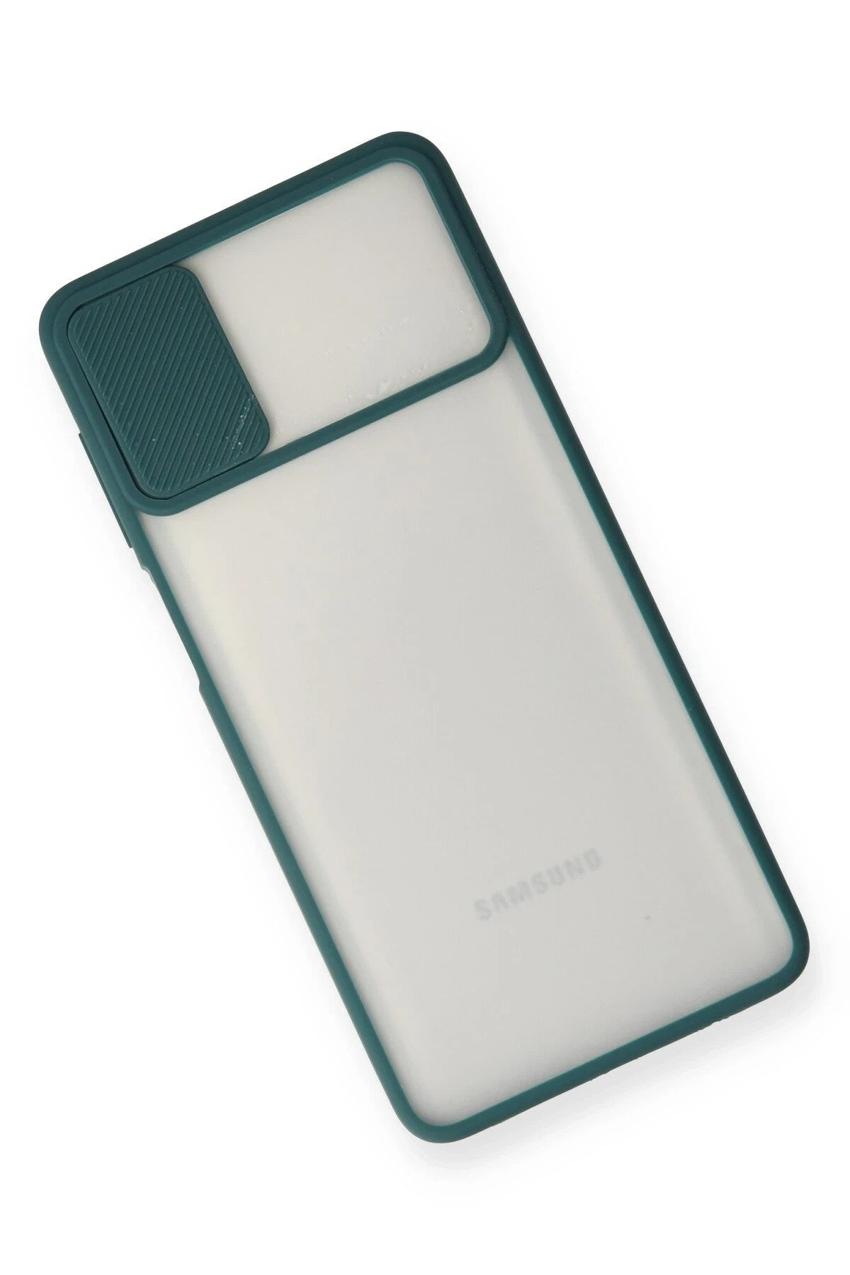 Mey İthalat® Samsung Galaxy M51 Kılıf Palm Buzlu Kamera Sürgülü Silikon - Yeşil