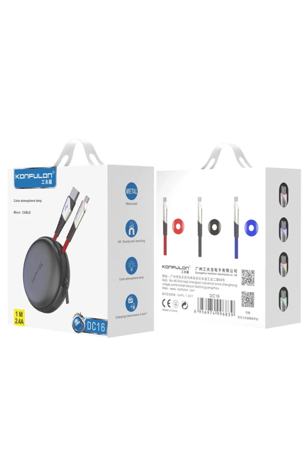 Mey İthalat® DC16 Micro USB Kablo 1M 2.4A - Mavi