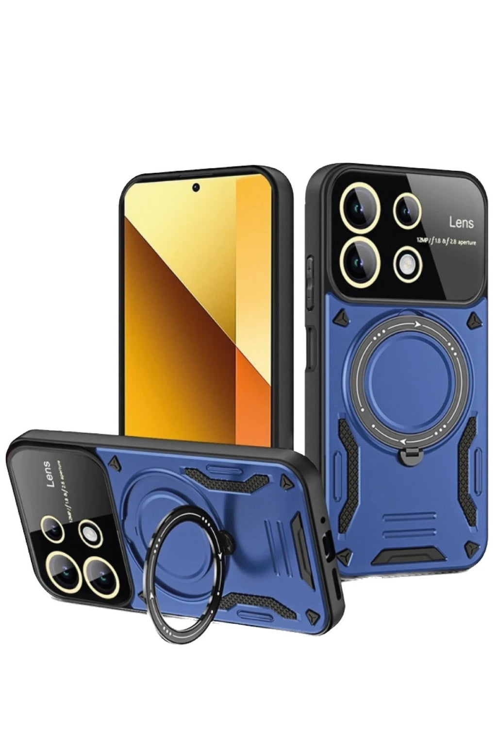 Mey İthalat® Redmi Note 13 4G Kılıf Joy Lens Standlı Kapak - Lacivert