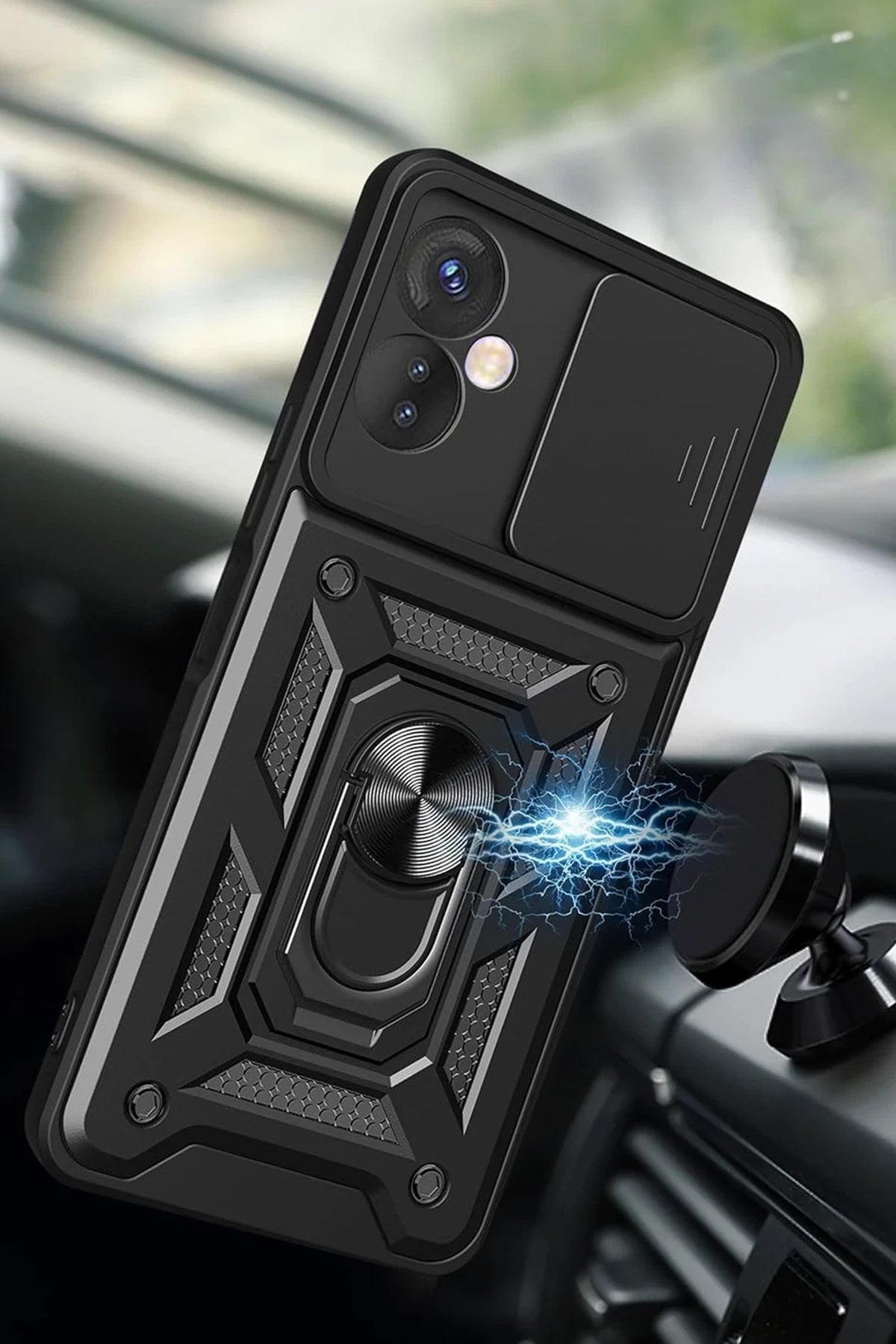 Mey İthalat® İnfinix Hot 30 5G Kılıf Pars Lens Yüzüklü Silikon - Gold