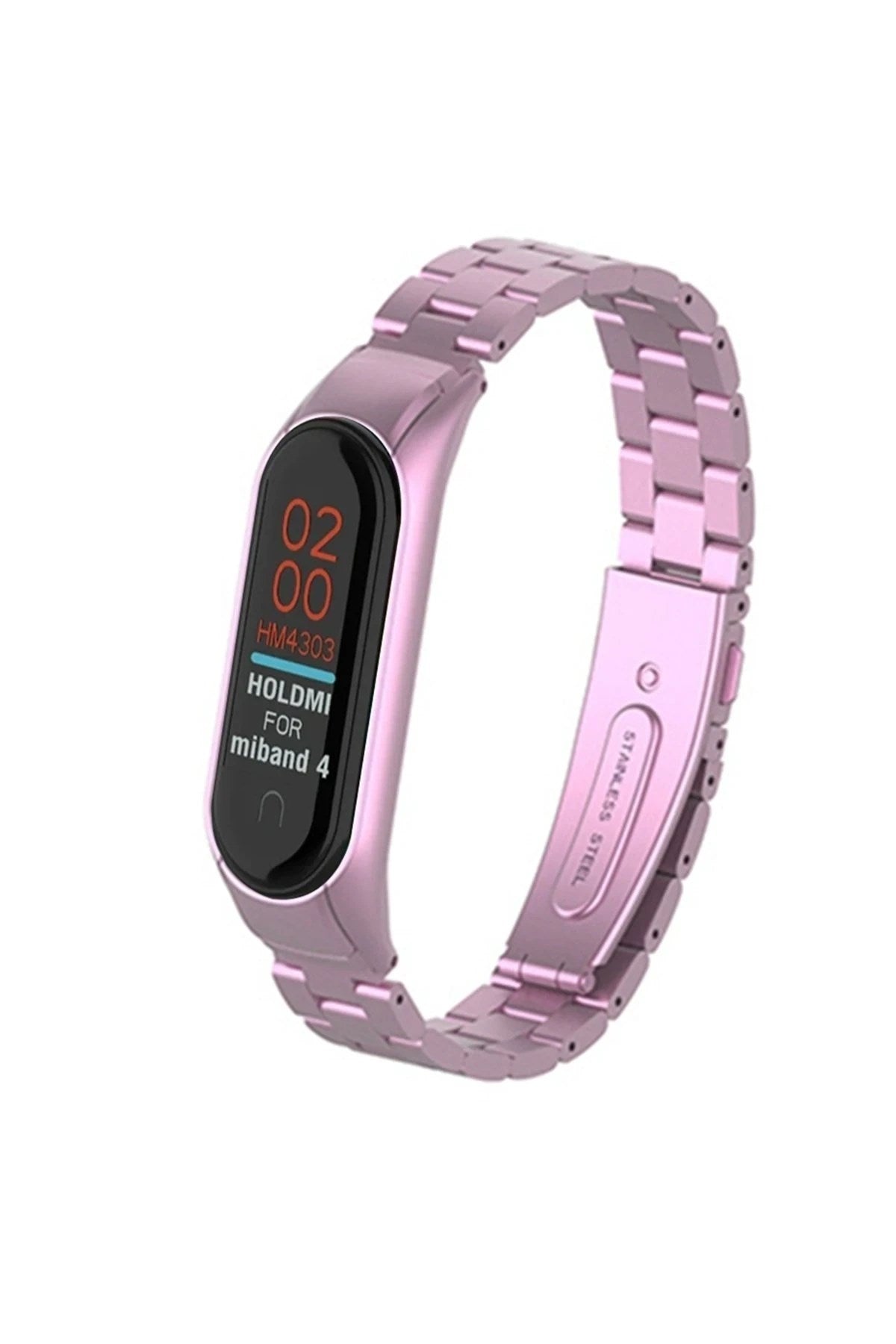 Mey İthalat® Mi Band 4 Metal Baklalı Kordon - Rose