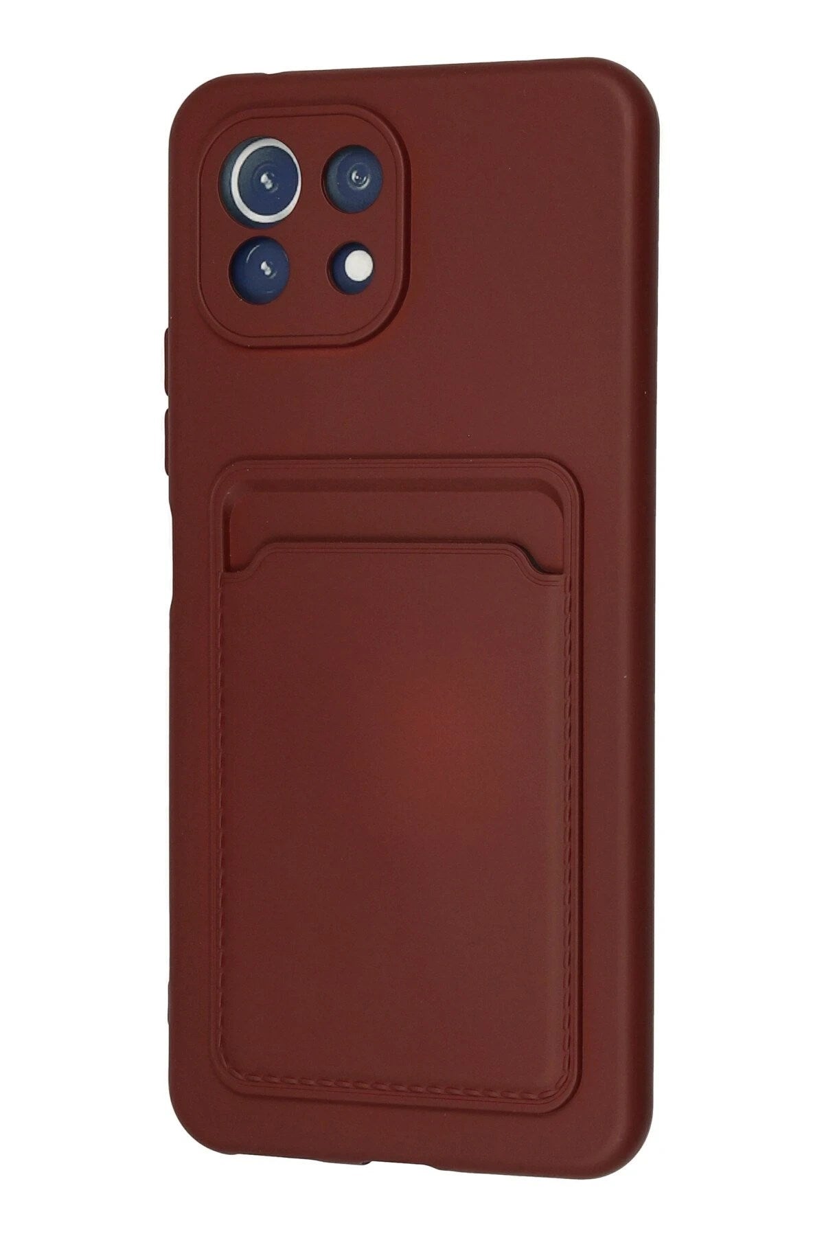 Mey İthalat® Mİ 11 Lite Kılıf Kelvin Kartvizitli Silikon - Bordo