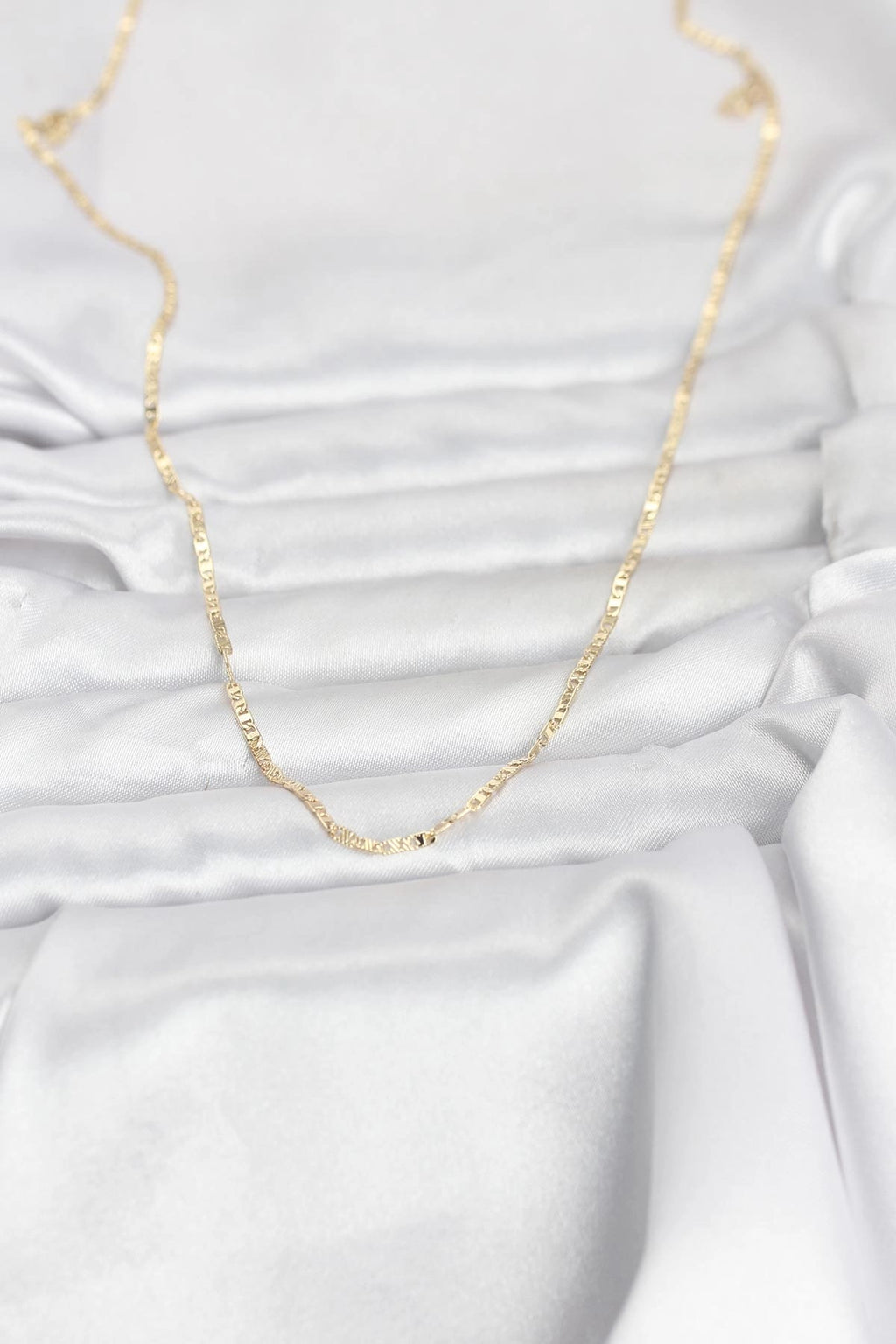 Mey İthalat® CM 14K Gold Renk Yassı Zincir Model 60 cm Kadın Kolye
