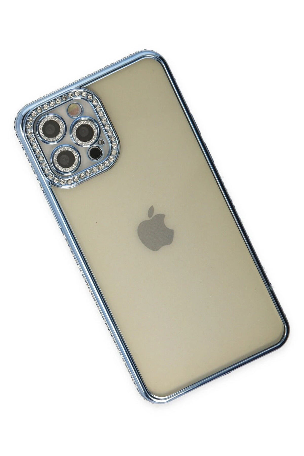 Mey İthalat® iPhone 12 Pro Kılıf Joke Taşlı Silikon - Mavi
