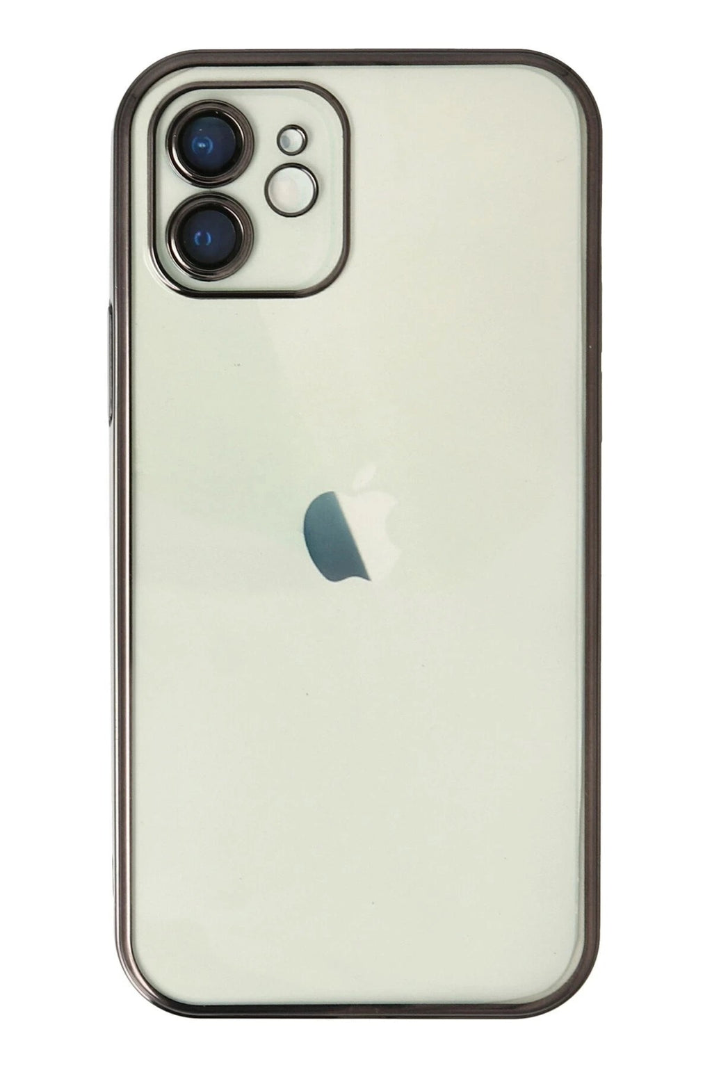 Mey İthalat® iPhone 12 Kılıf Lensli Silikon - Siyah