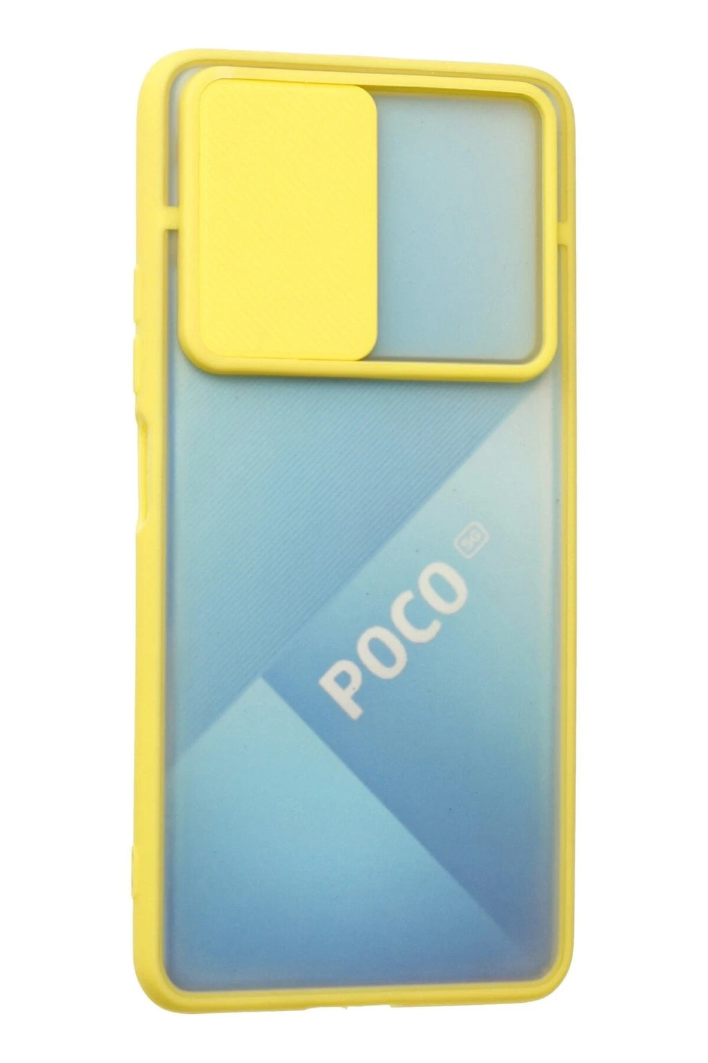 Mey İthalat® Poco F3 Kılıf Palm Buzlu Kamera Sürgülü Silikon - Sarı
