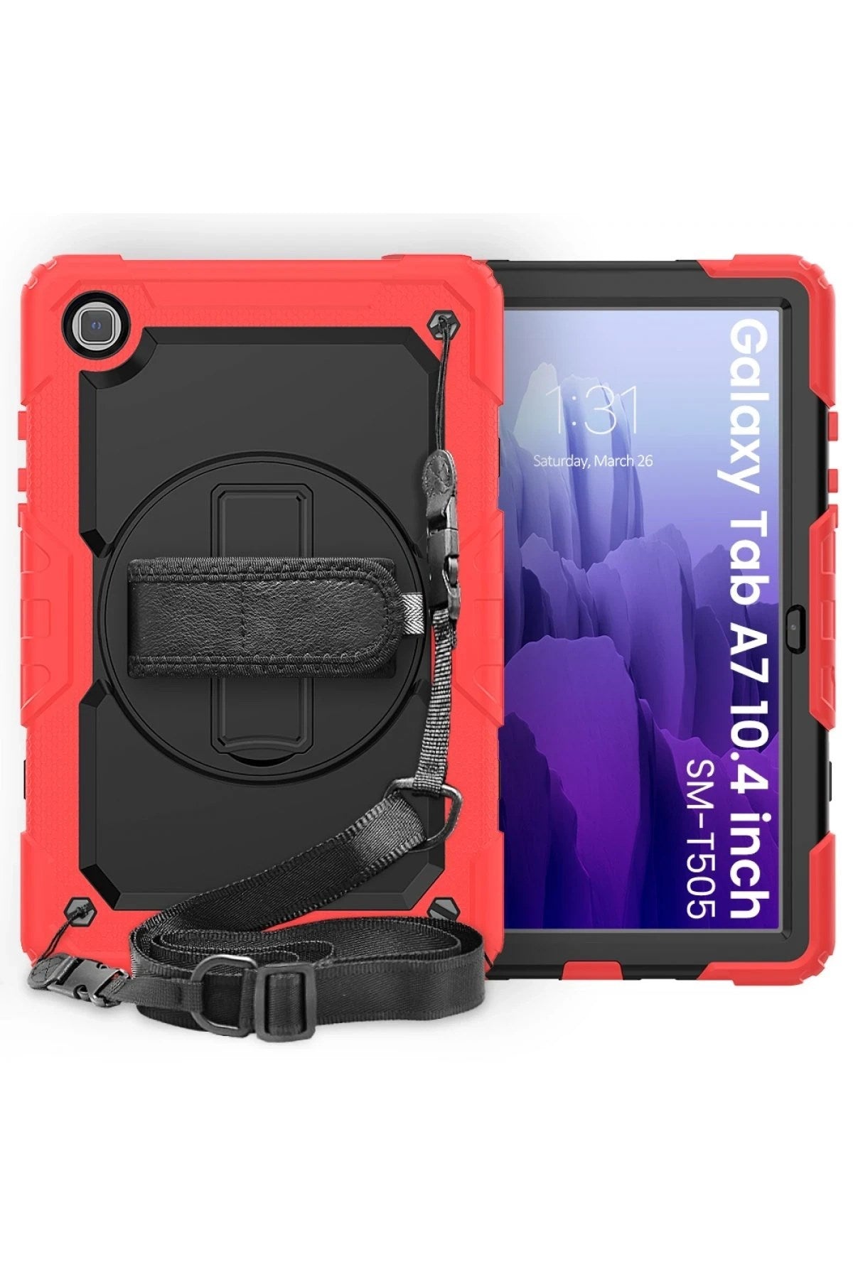 Mey İthalat® Samsung Galaxy T500 Tab A7 10.4 Kılıf Pars Tablet Kapak - Kırmızı