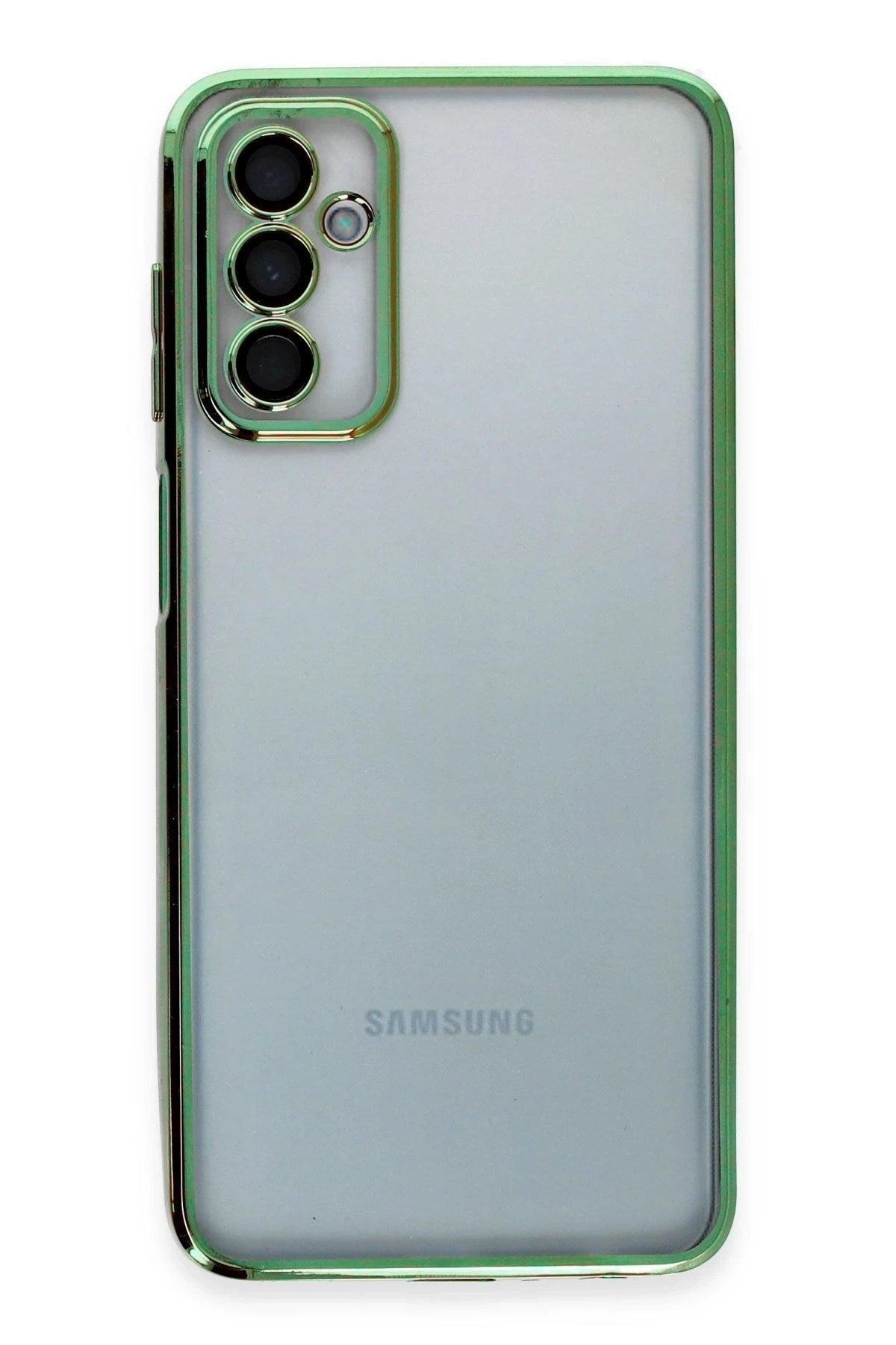Mey İthalat® Samsung Galaxy M23 Kılıf Lensli Silikon - Yeşil