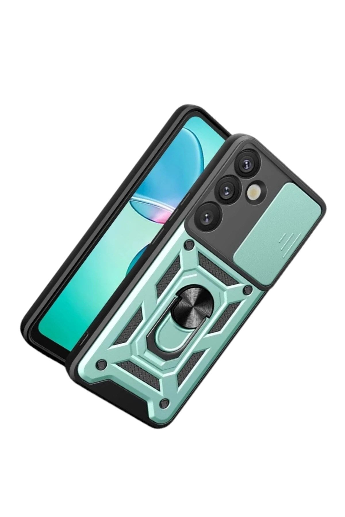 Mey İthalat® Samsung Galaxy S26 Pars Lens Yüzüklü Silikon - Yeşil