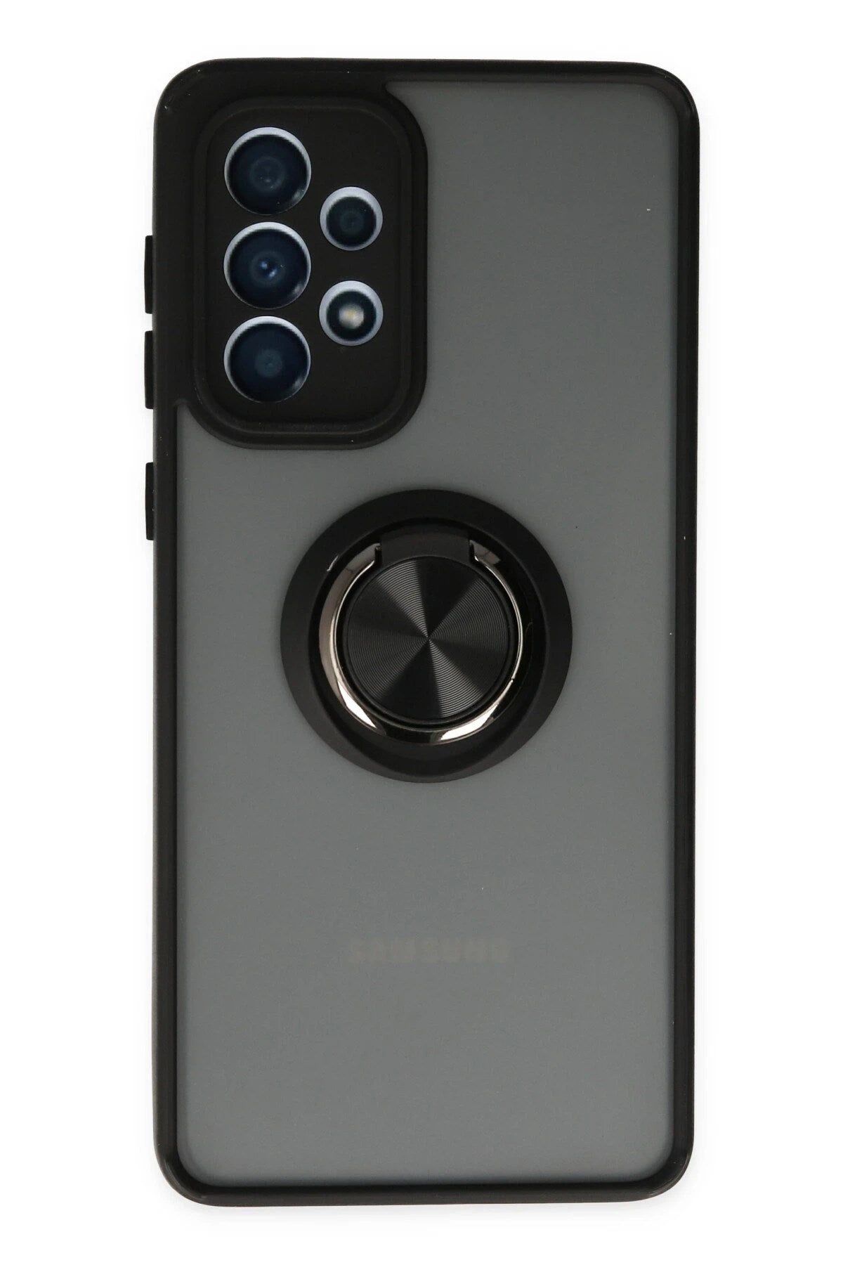 Mey İthalat® Samsung Galaxy A33 5G Kılıf Montreal Yüzüklü Silikon Kapak - Siyah