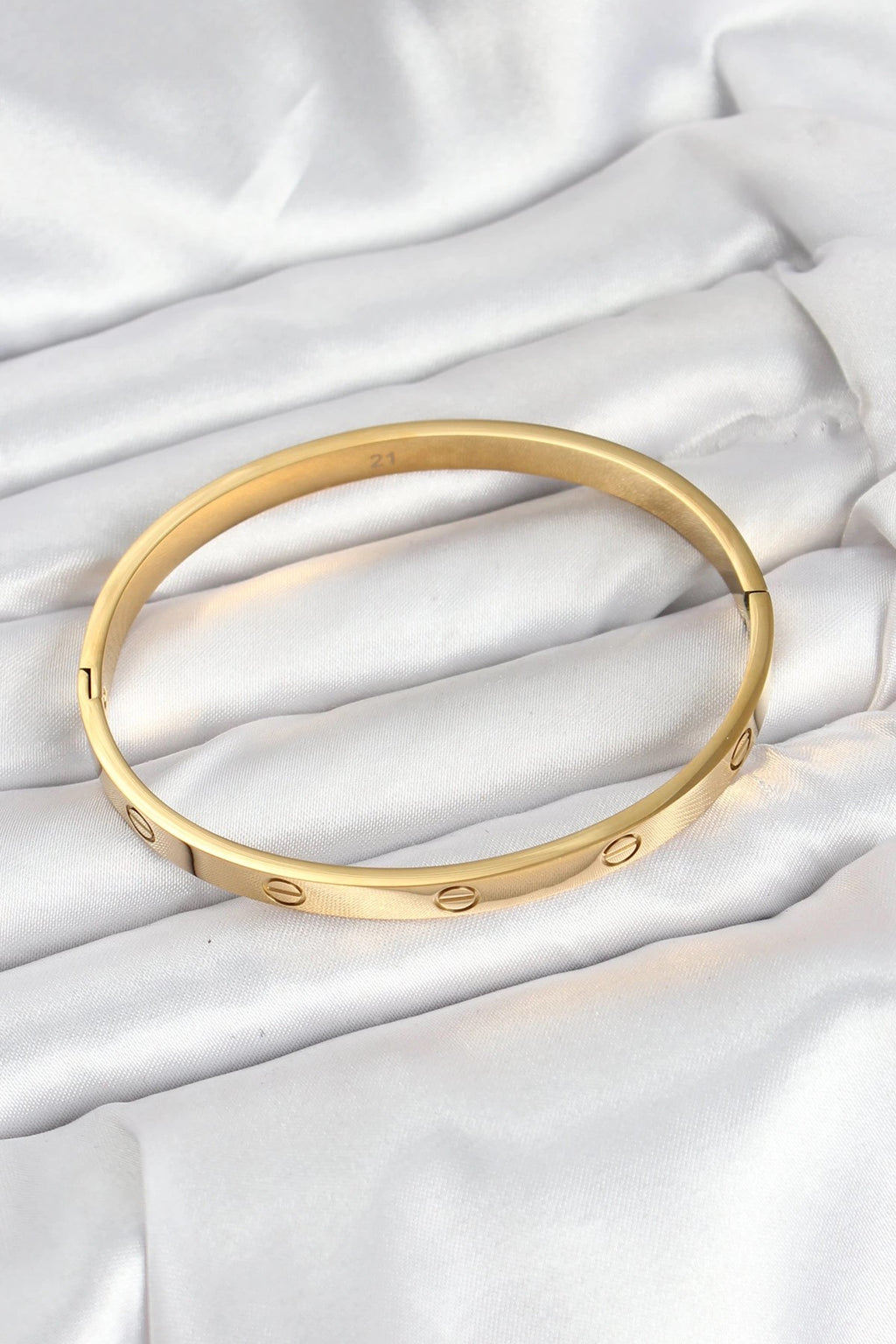 Mey İthalat® 316L Çelik Gold Renk 65 mm Kadın Kelepçe Bileklik