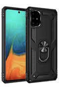Mey İthalat® Samsung Galaxy A71 Kılıf Sofya Yüzüklü Silikon Kapak - Siyah