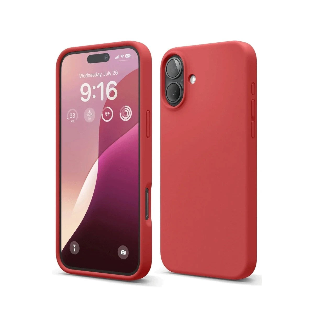 Mey İthalat® iPhone 16 Plus Kılıf Nano içi Kadife Silikon - Kırmızı