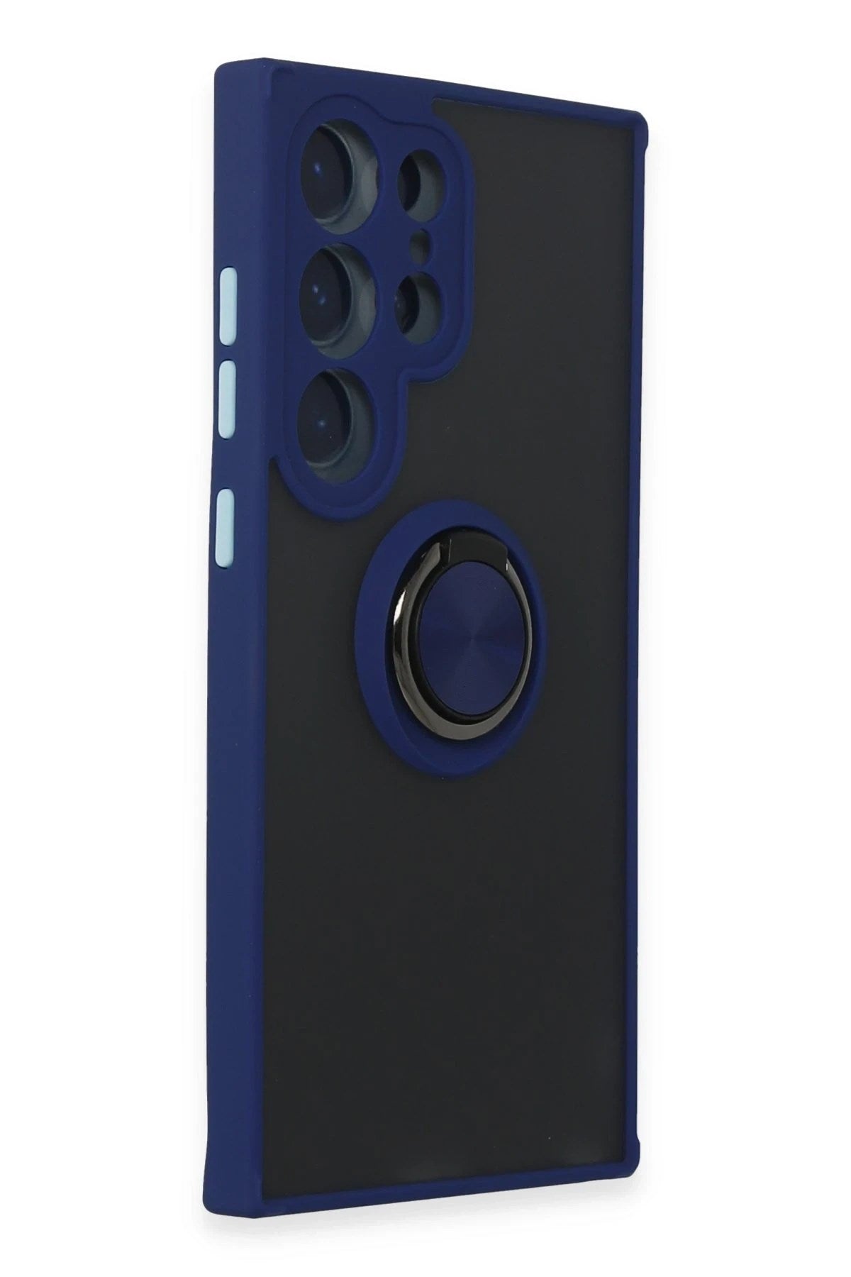 Mey İthalat® Samsung Galaxy S24 Ultra Kılıf Montreal Yüzüklü Silikon Kapak - Lacivert