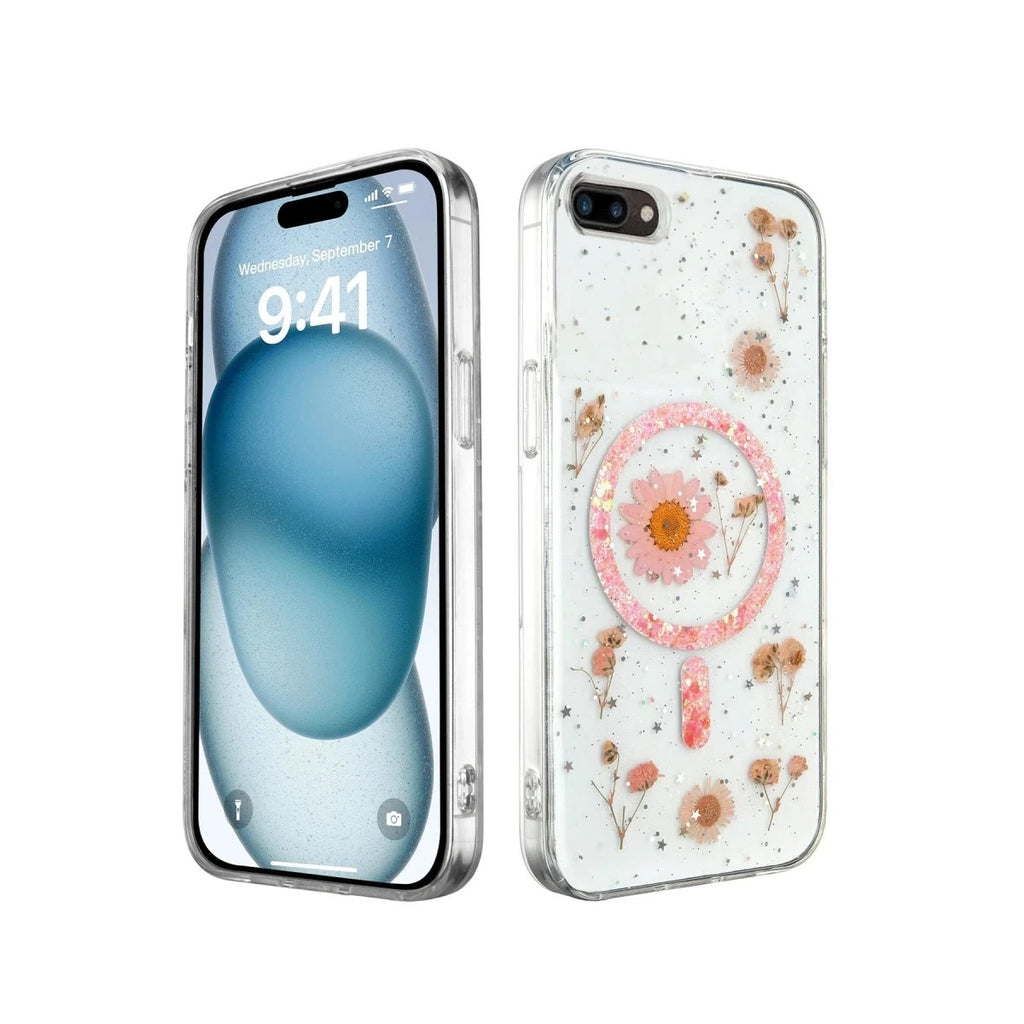 Mey İthalat® iPhone 7 Plus Kılıf Daisy Simli Magsafe Kapak - Pembe