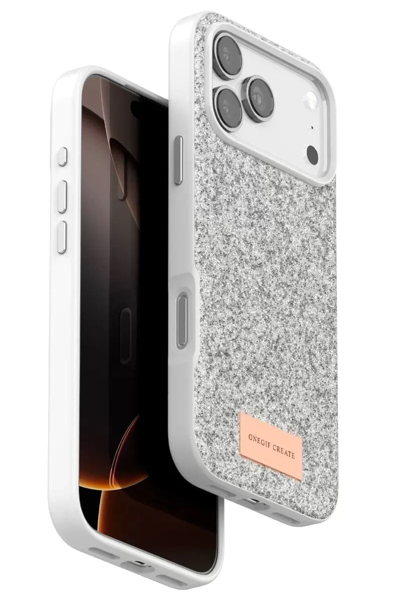 Mey İthalat® iPhone 17 Pro Max Bright Simli Kapak - Beyaz