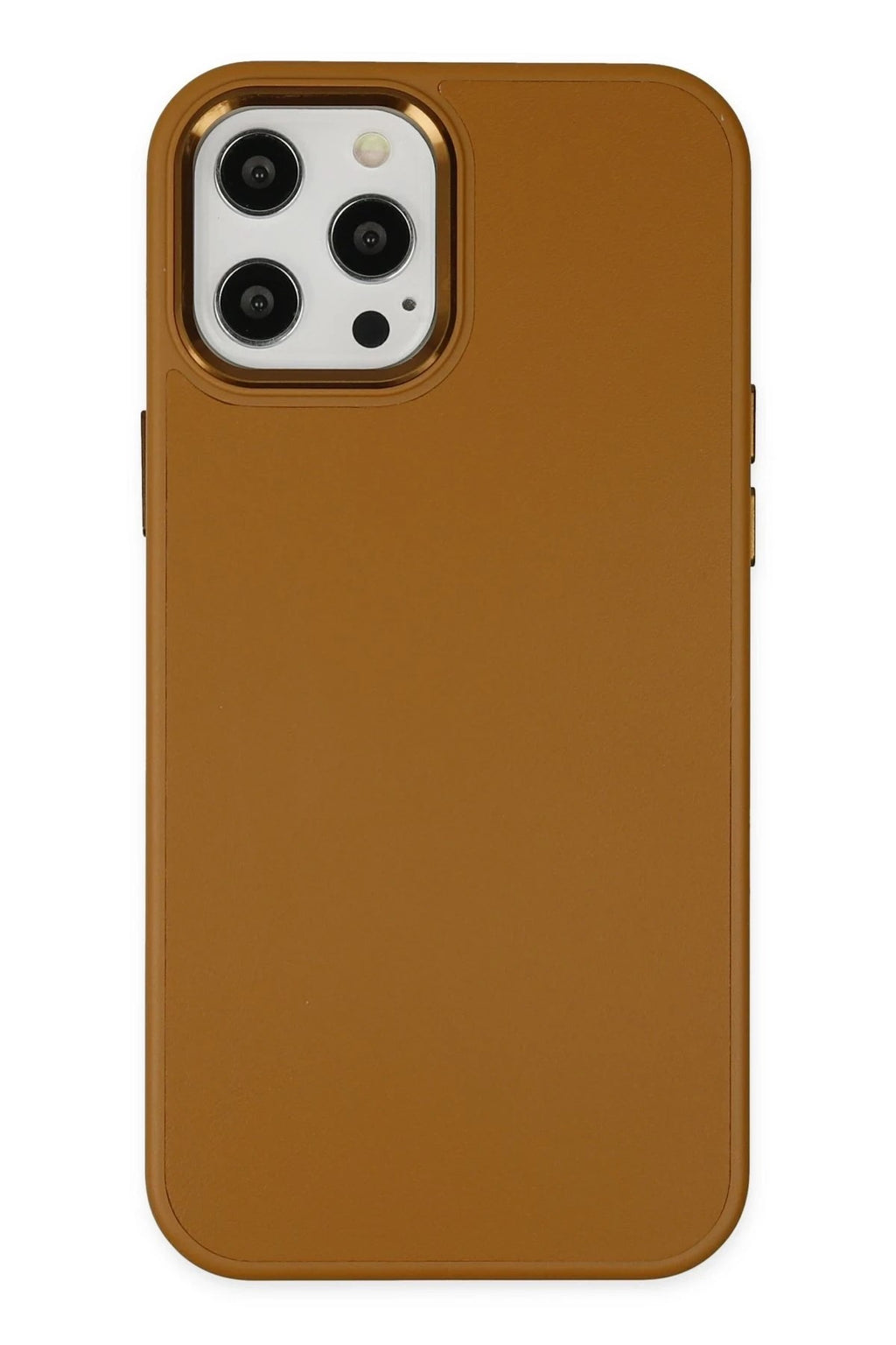Mey İthalat® iPhone 12 Pro Max Kılıf Asya Deri Silikon - Kahverengi
