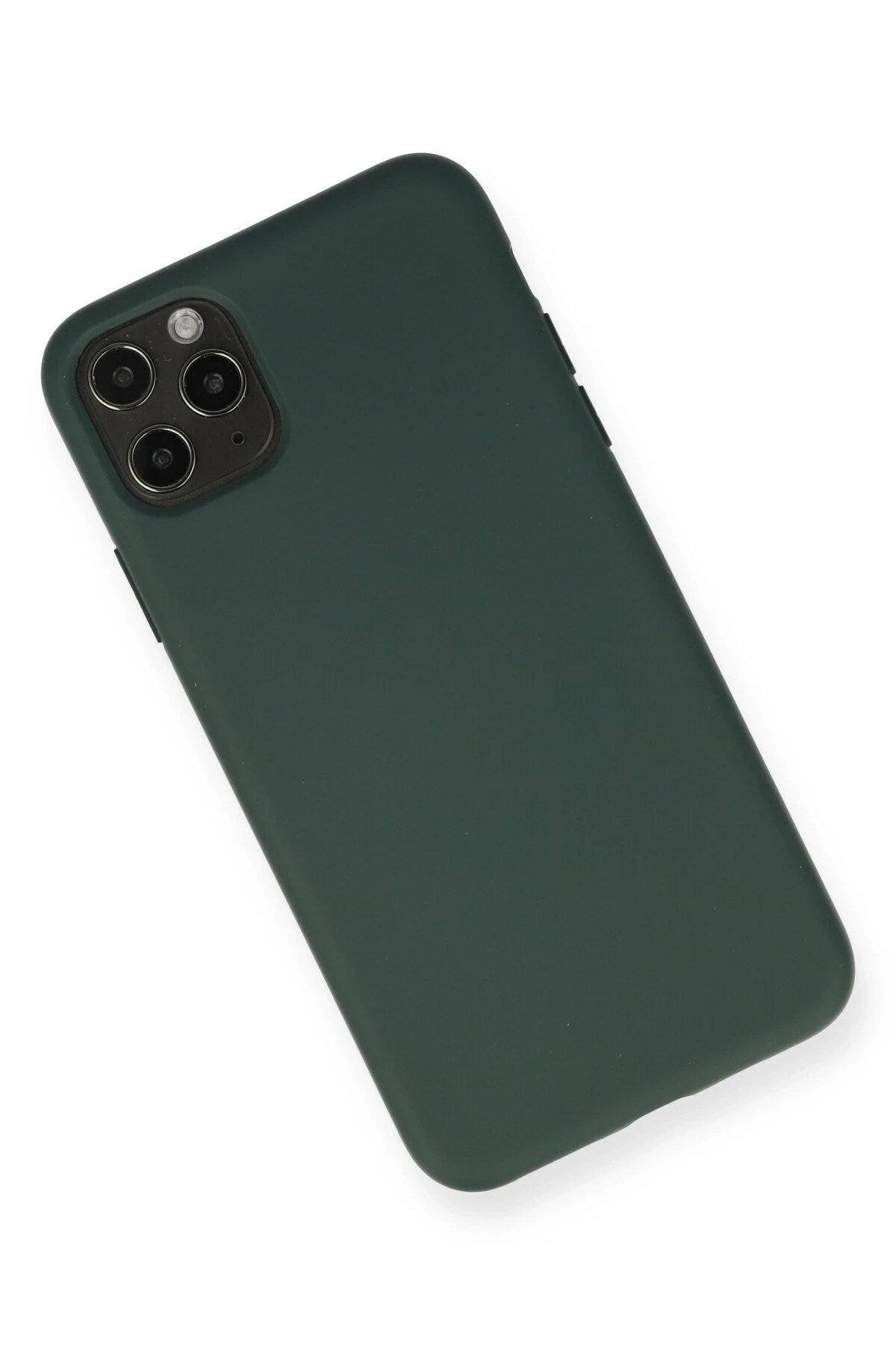 Mey İthalat® iPhone 11 Pro Max Kılıf Nano içi Kadife Silikon - Koyu Yeşil