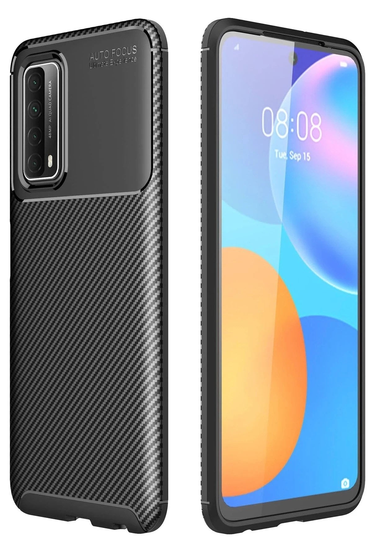 Mey İthalat® Huawei P Smart 2021 Kılıf Auto Focus Karbon Kapak - Siyah