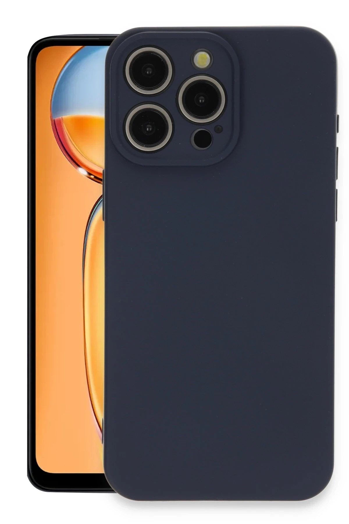 Mey İthalat® iPhone 15 Pro Max Kılıf Nano içi Kadife Silikon - Lacivert