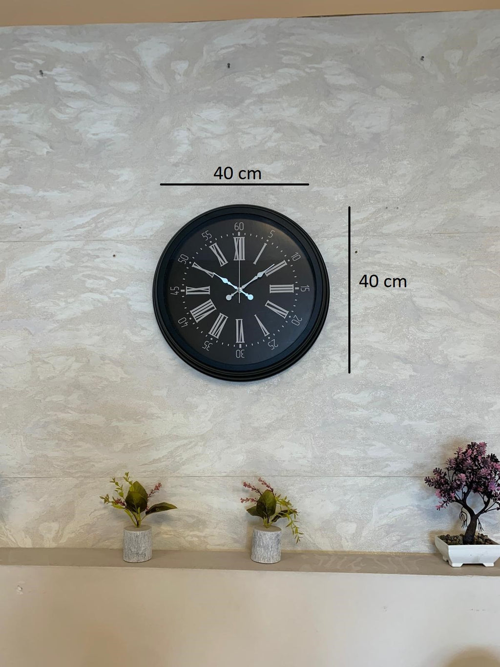 Black Noble 40 Cm Metal Modern Duvar Saati