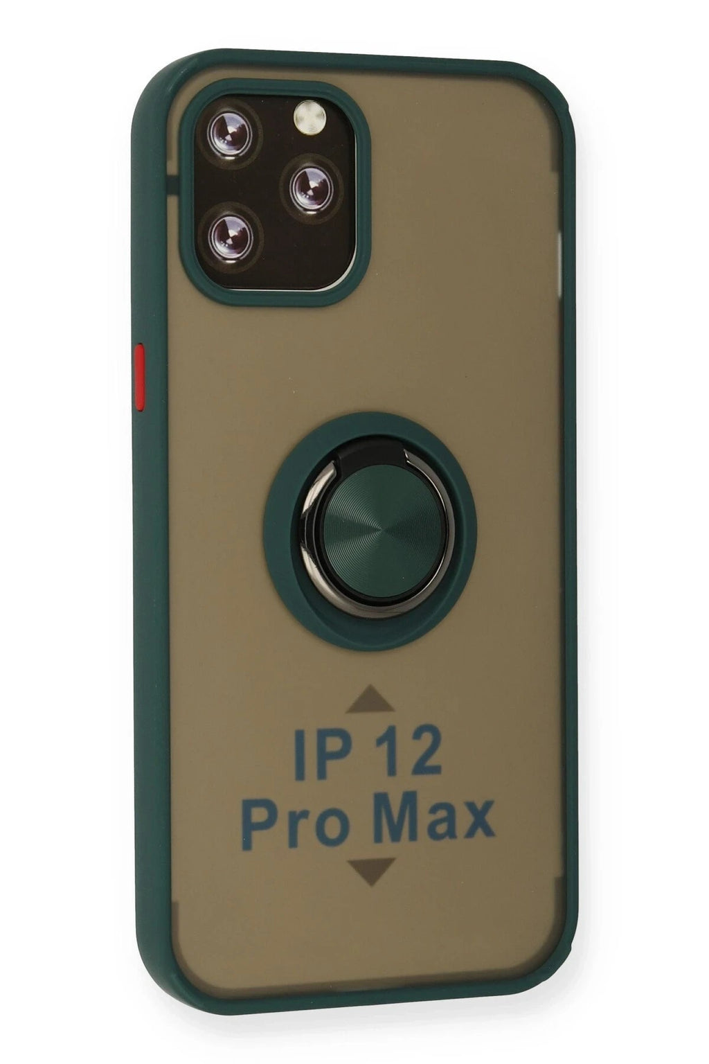 Mey İthalat® iPhone 12 Pro Kılıf Montreal Yüzüklü Silikon Kapak - Yeşil