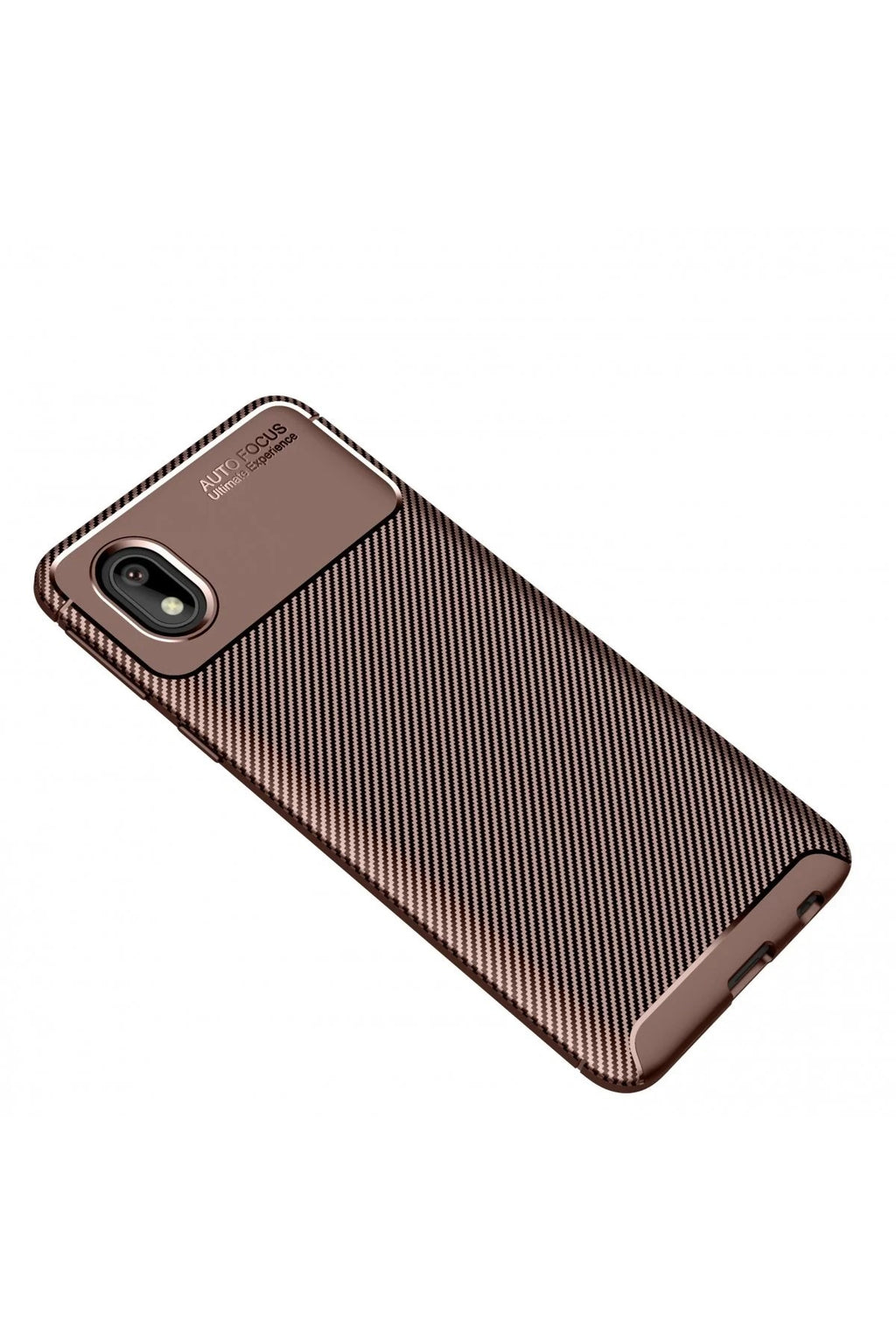 Mey İthalat® Samsung Galaxy A01 Core Kılıf Auto Focus Karbon Kapak - Kahverengi