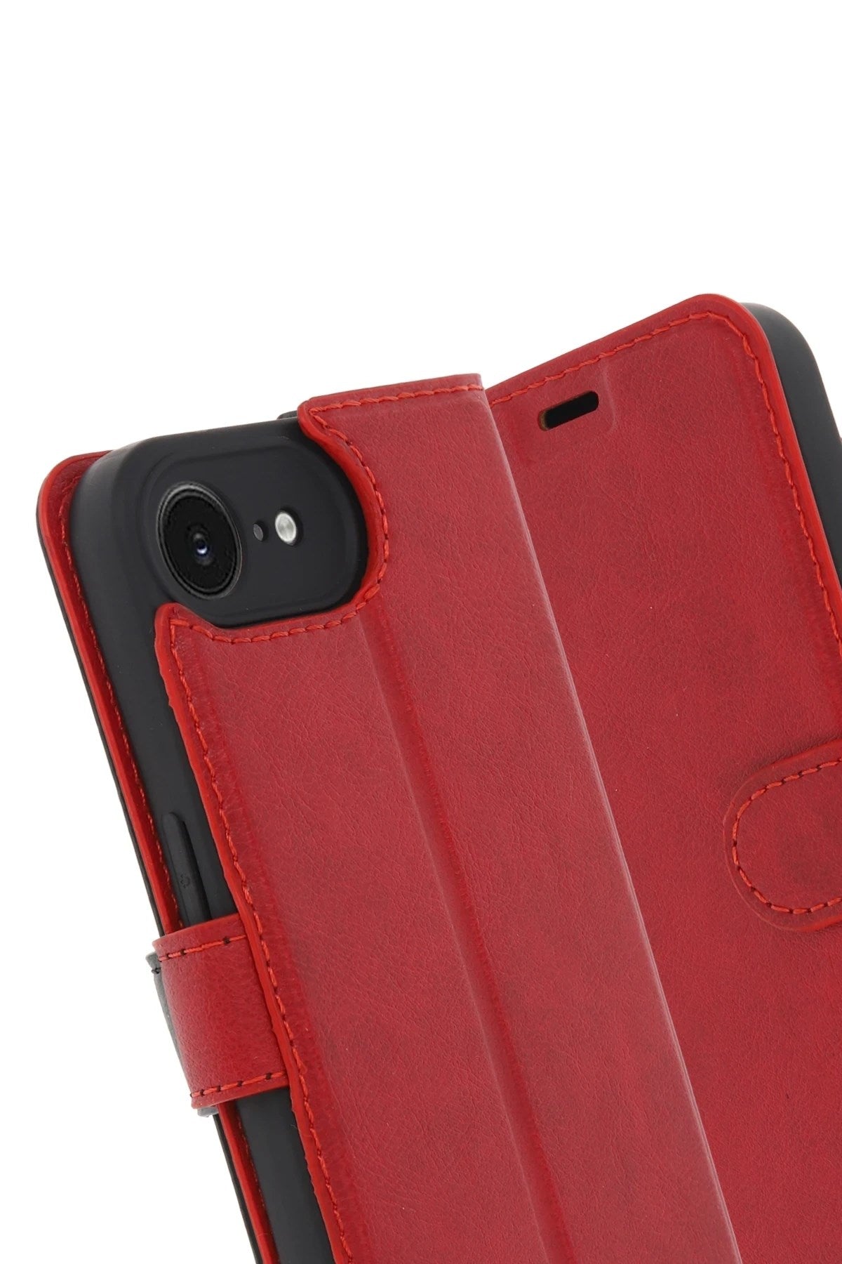 Mey İthalat® iPhone 16E Kılıf Trend S Plus Kapaklı Kılıf - Kırmızı