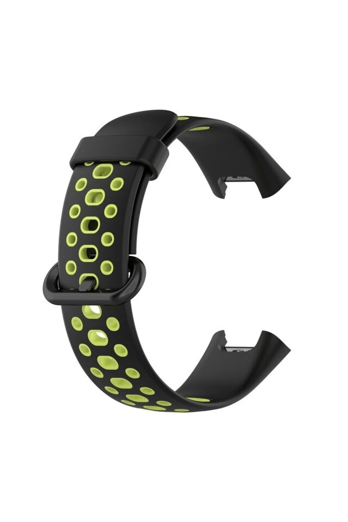 Mey İthalat® Redmi Watch 2 Spor Delikli Kordon - Siyah-Yeşil