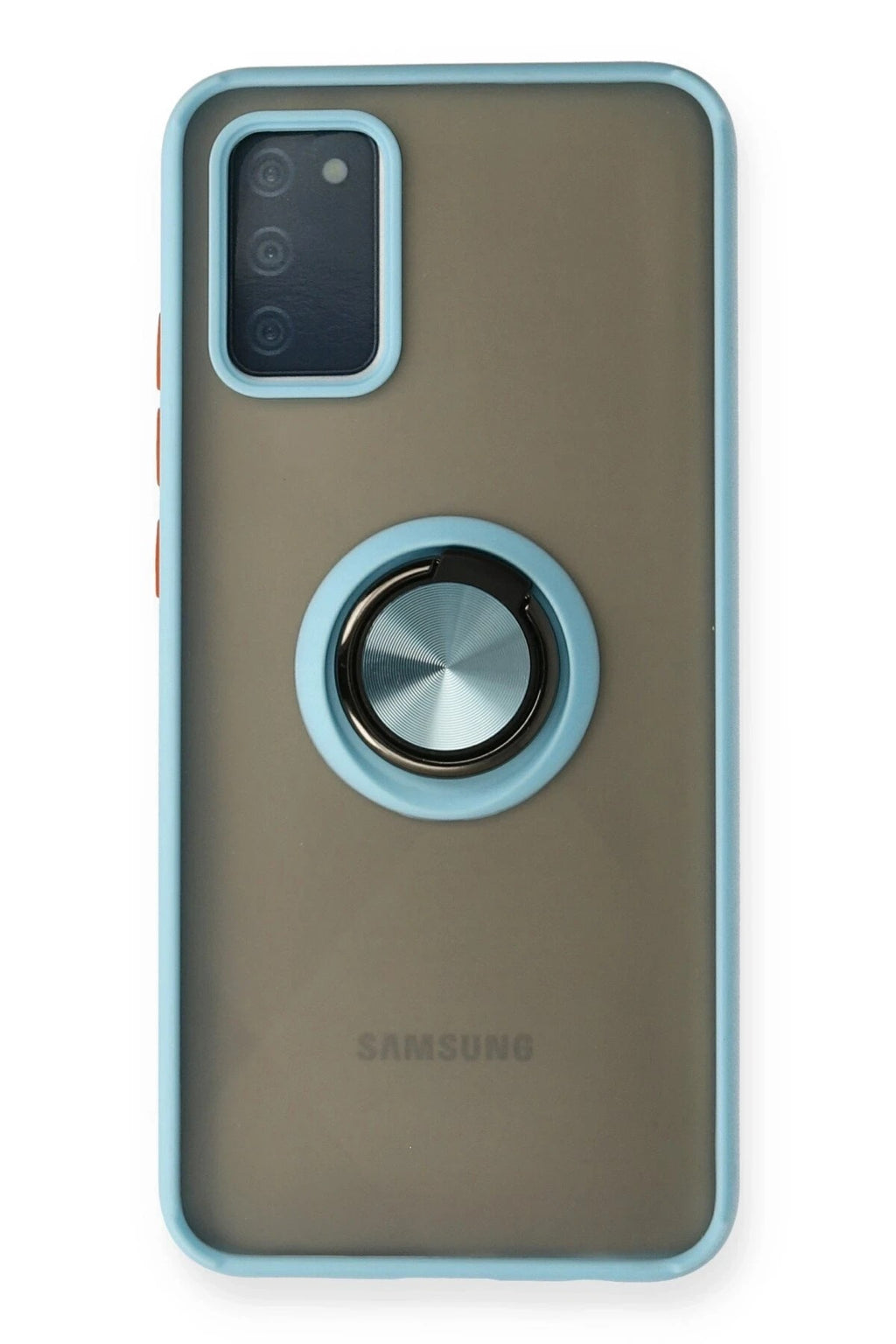 Mey İthalat® Samsung Galaxy A02S Kılıf Montreal Yüzüklü Silikon Kapak - Buz Mavi