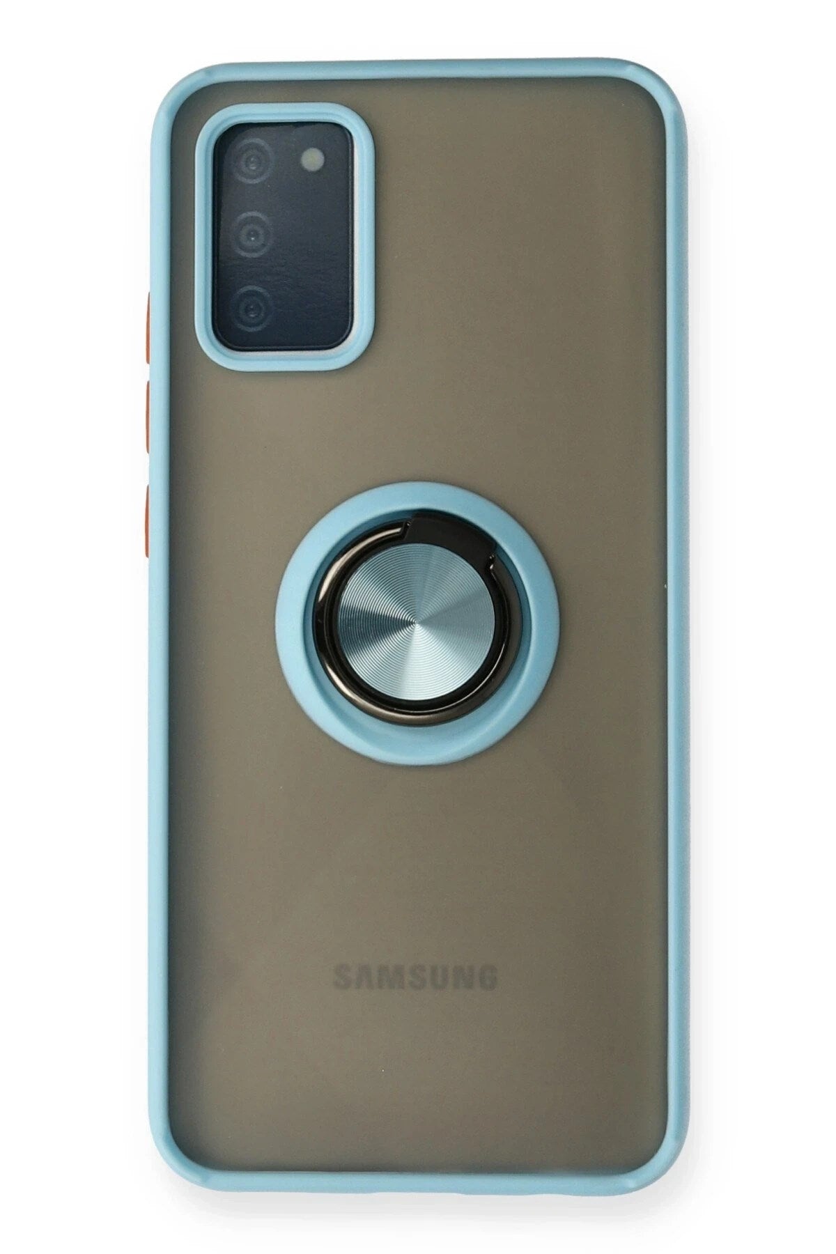 Mey İthalat® Samsung Galaxy A02S Kılıf Montreal Yüzüklü Silikon Kapak - Buz Mavi