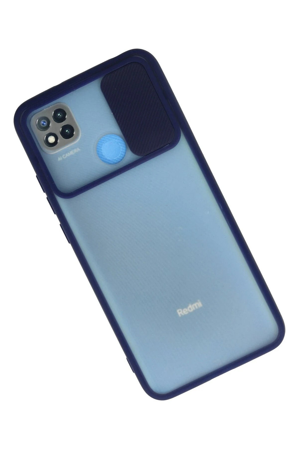 Mey İthalat® Redmi 9C Kılıf Palm Buzlu Kamera Sürgülü Silikon - Lacivert