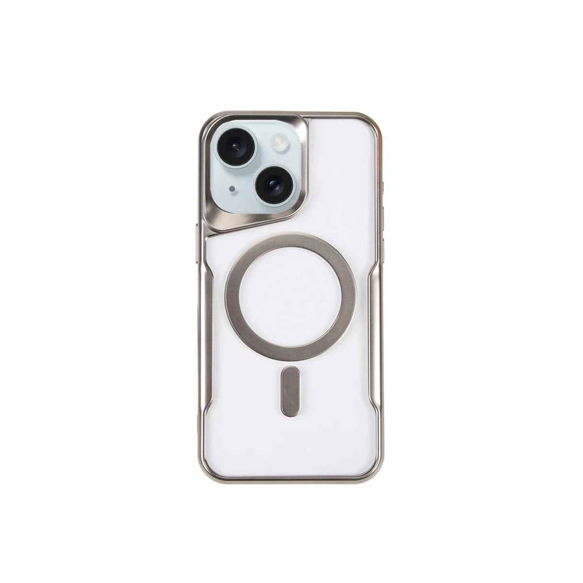 Mey İthalat® iPhone 15 Plus Kılıf Boyi Magsafe Silikon Kapak - Gümüş