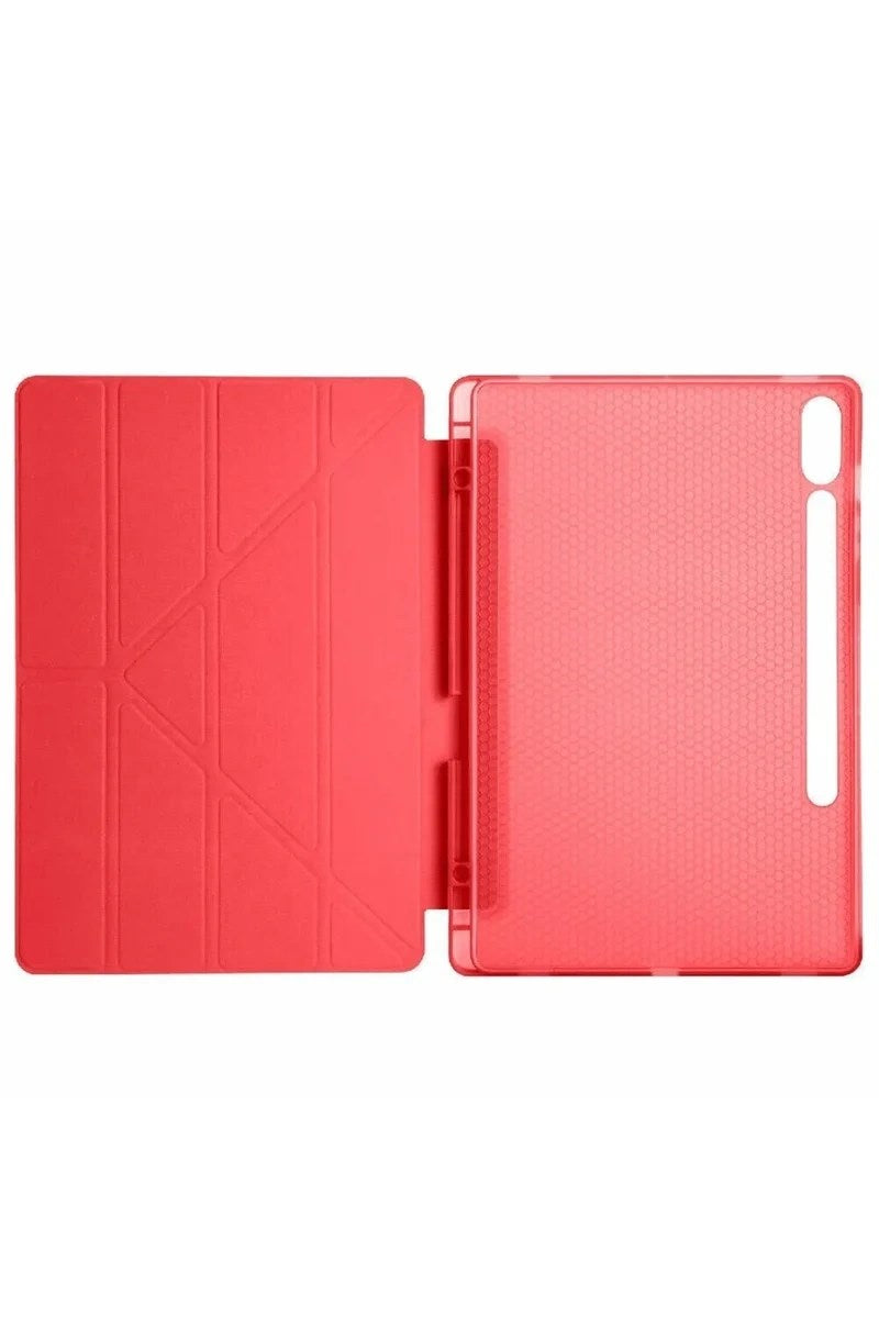 Mey İthalat® Samsung Galaxy X510 Tab S9 FE 11 Kılıf Kalemlikli Mars Tablet Kılıfı - Kırmızı