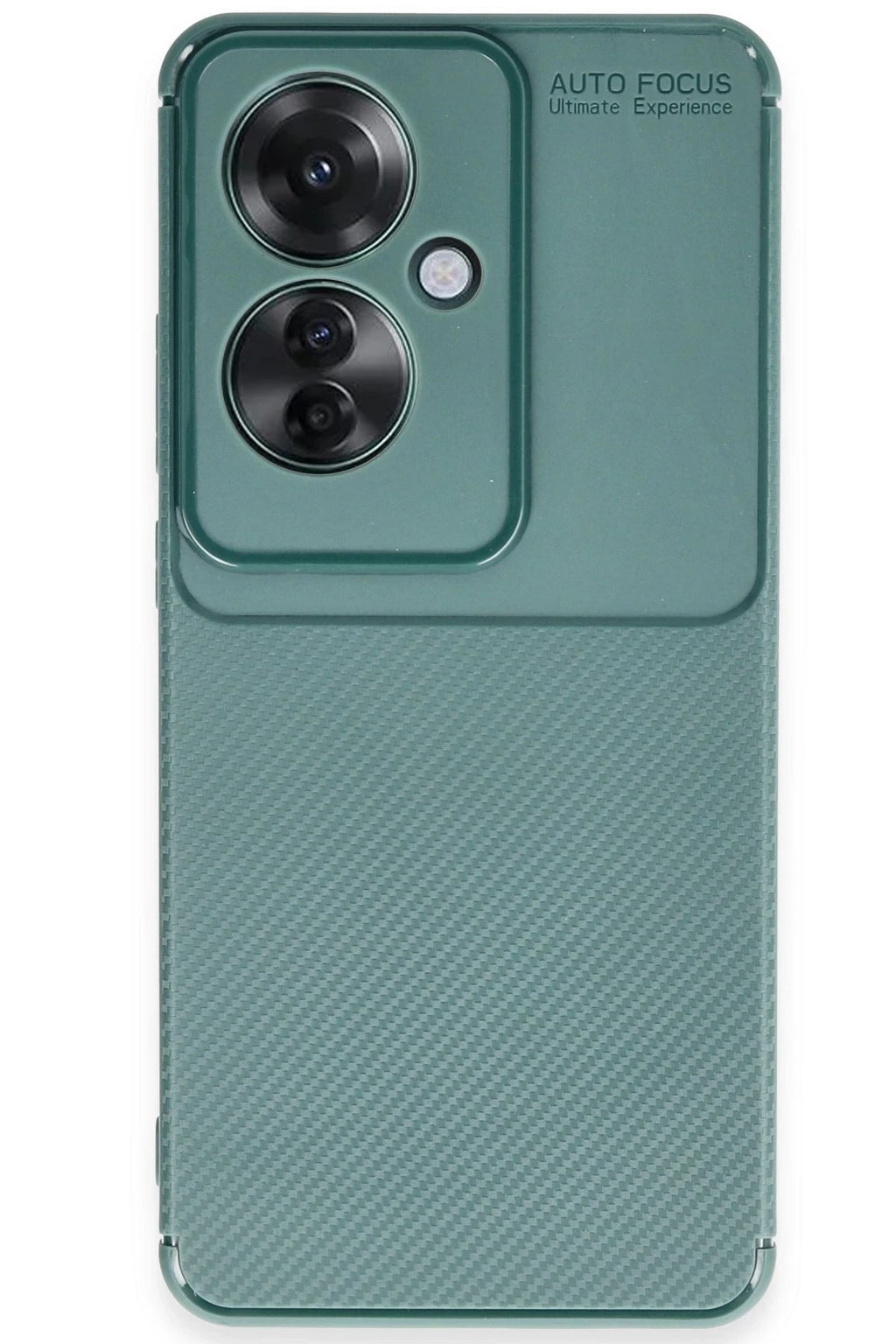Mey İthalat® Reno 11F Kılıf Auto Focus Karbon Kapak - Koyu Yeşil